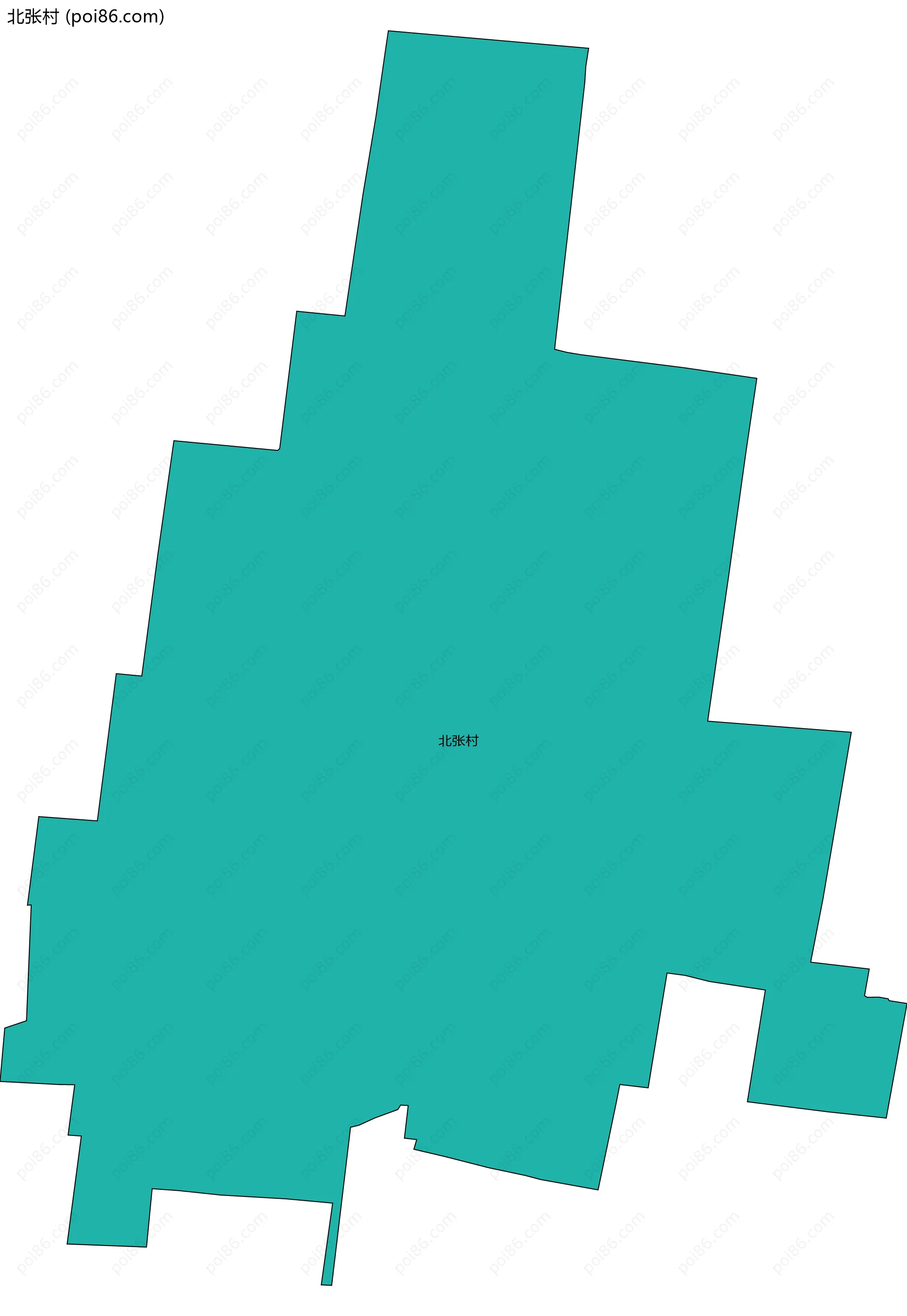 北张村边界地图