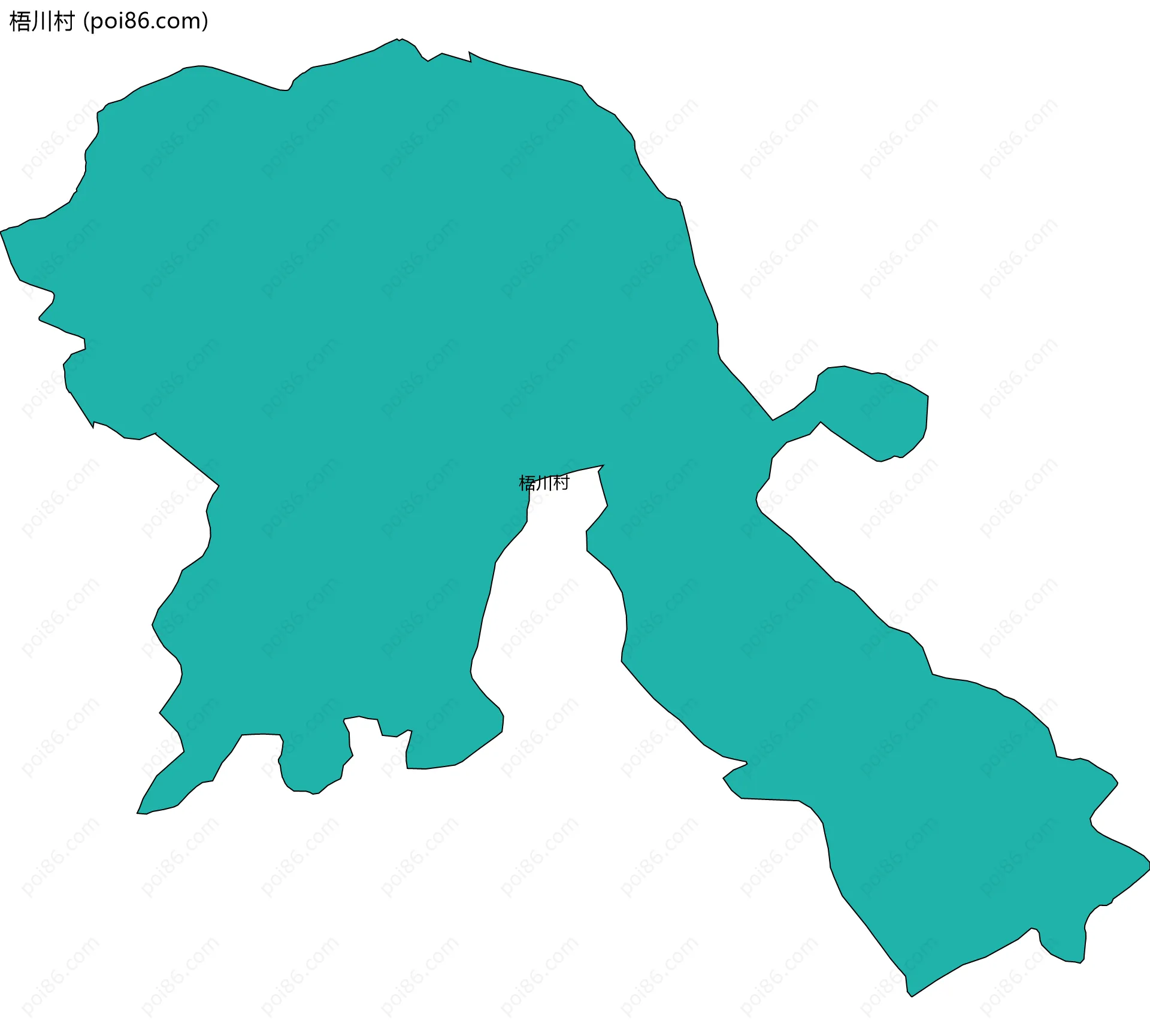 梧川村边界地图