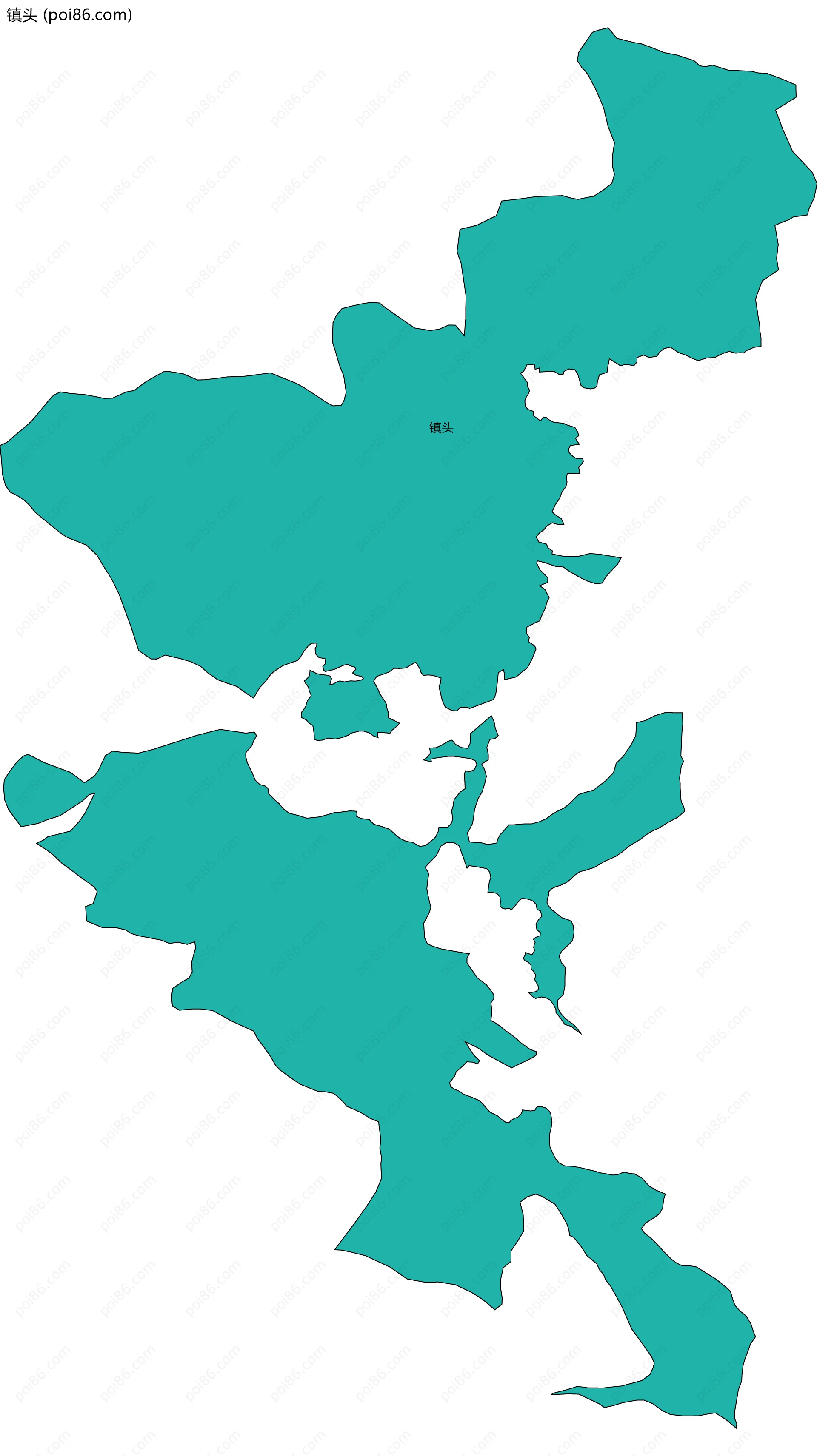 镇头边界地图
