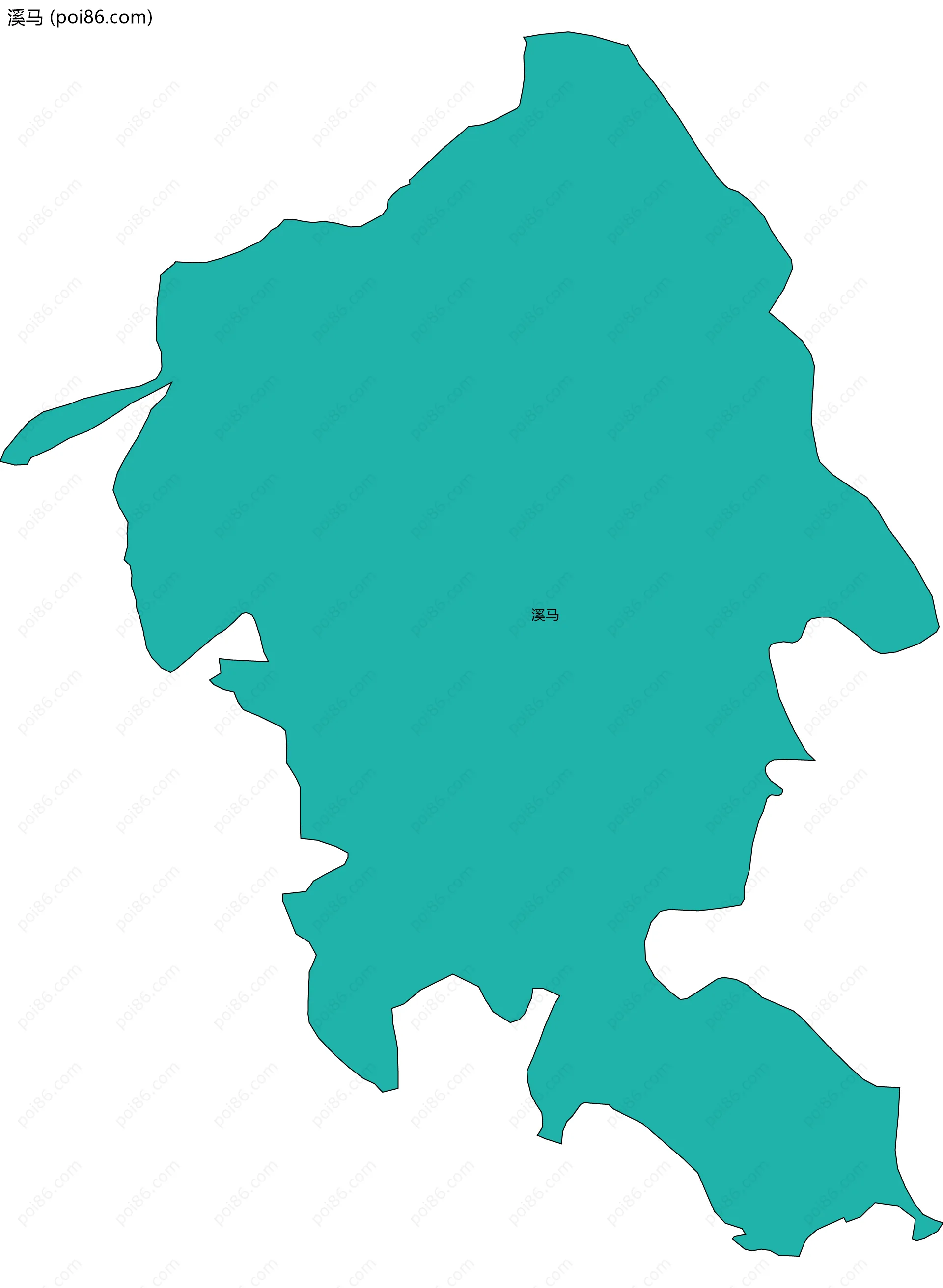 溪马边界地图