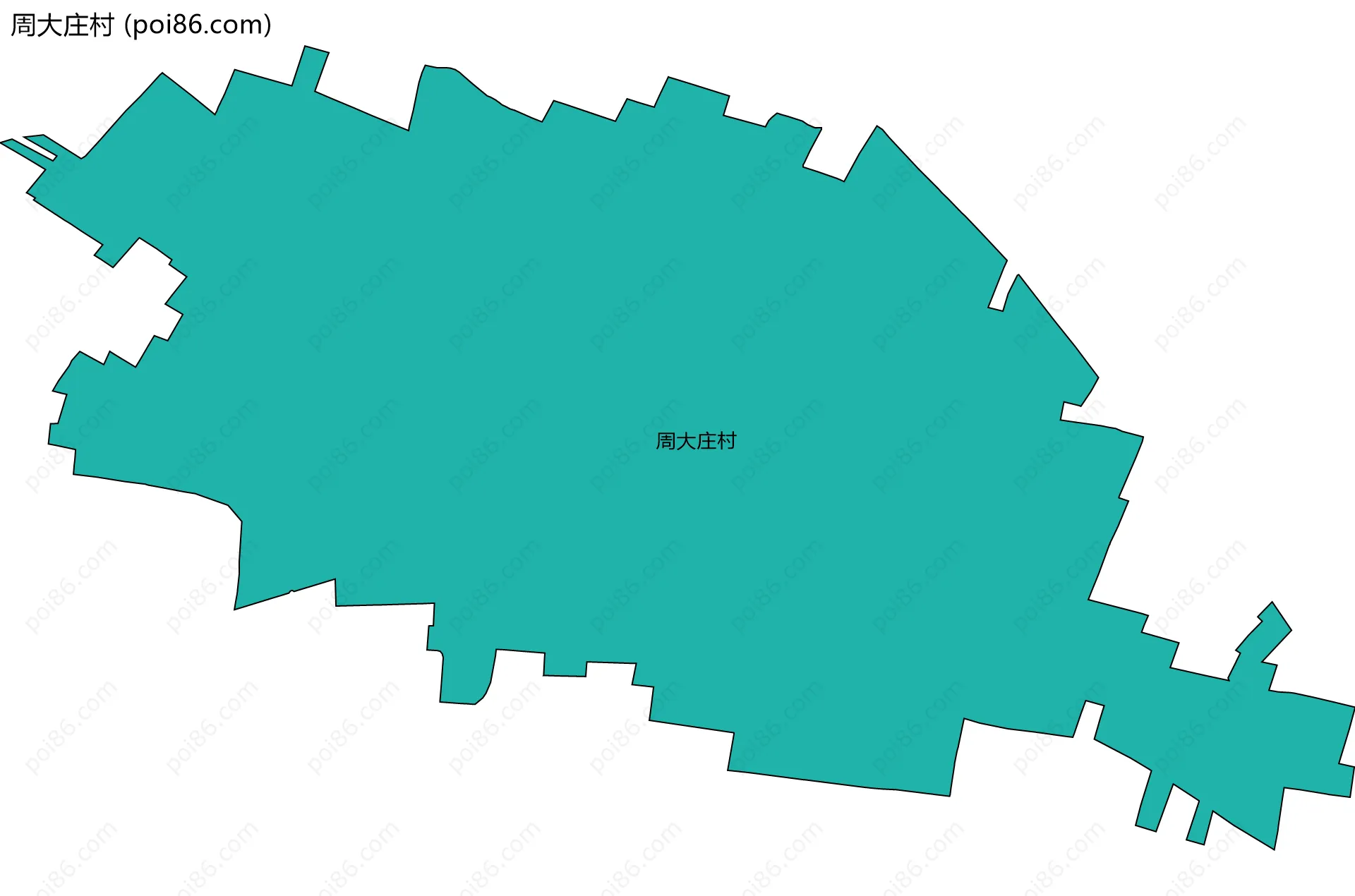周大庄村边界地图