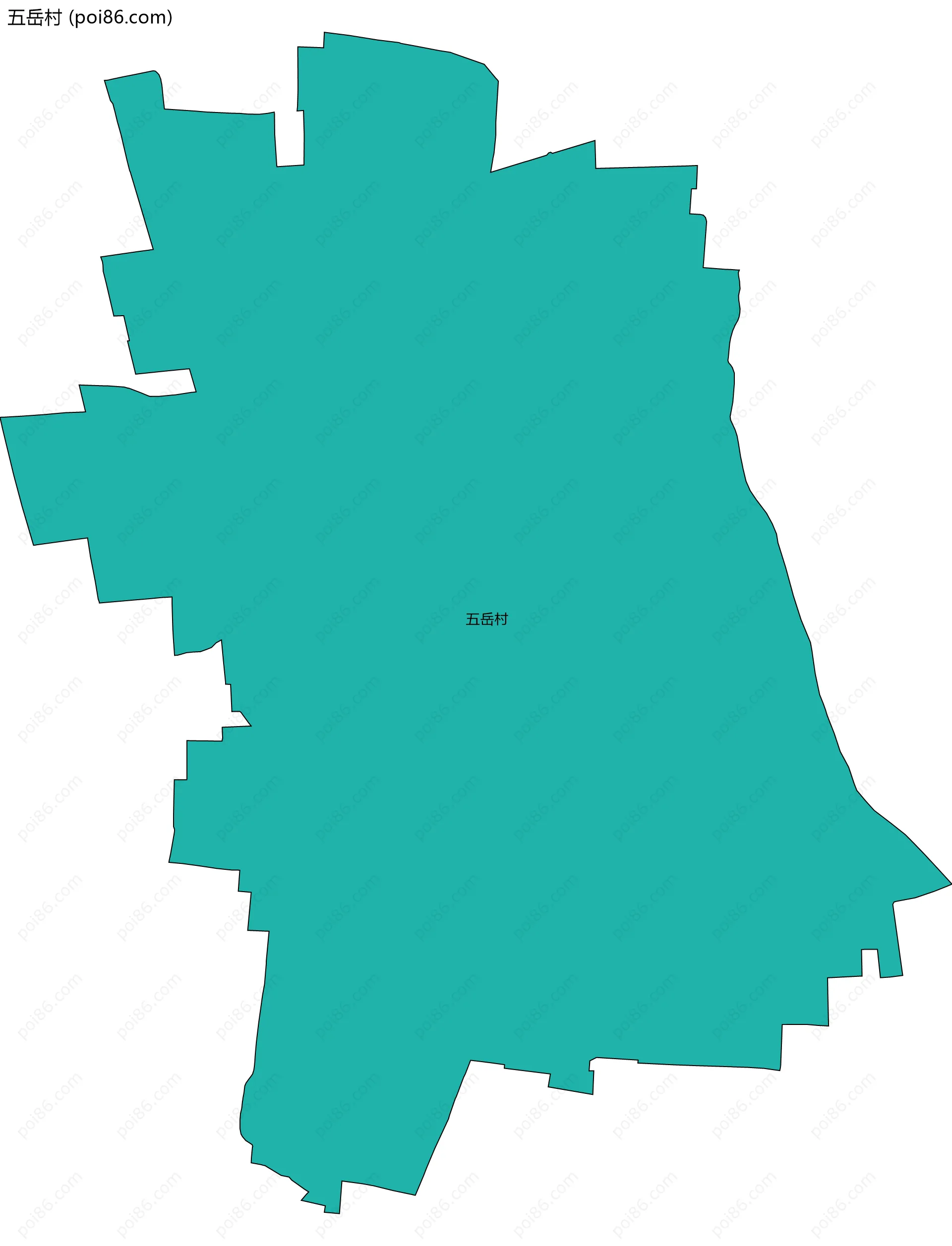 五岳村边界地图