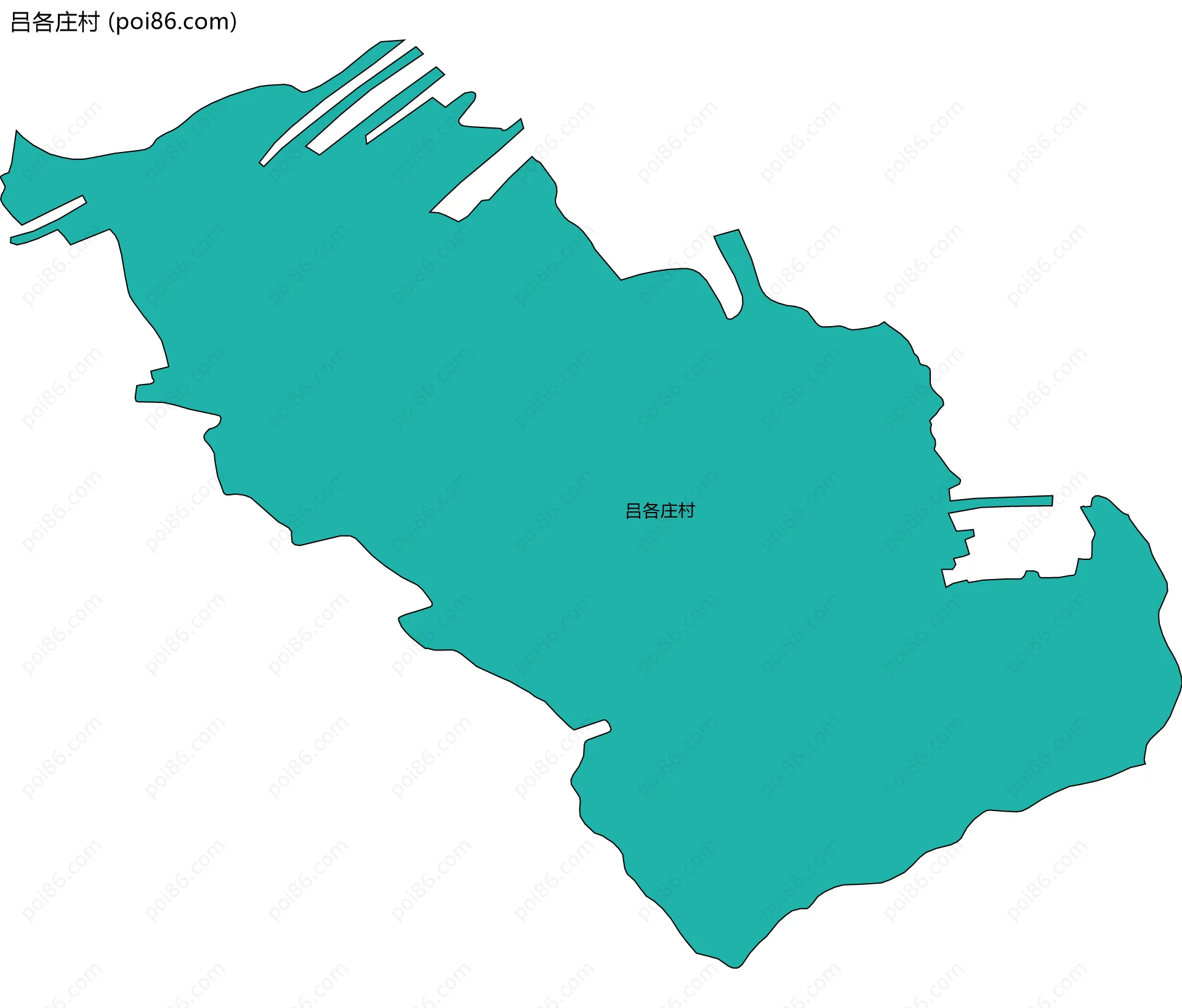 吕各庄村边界地图