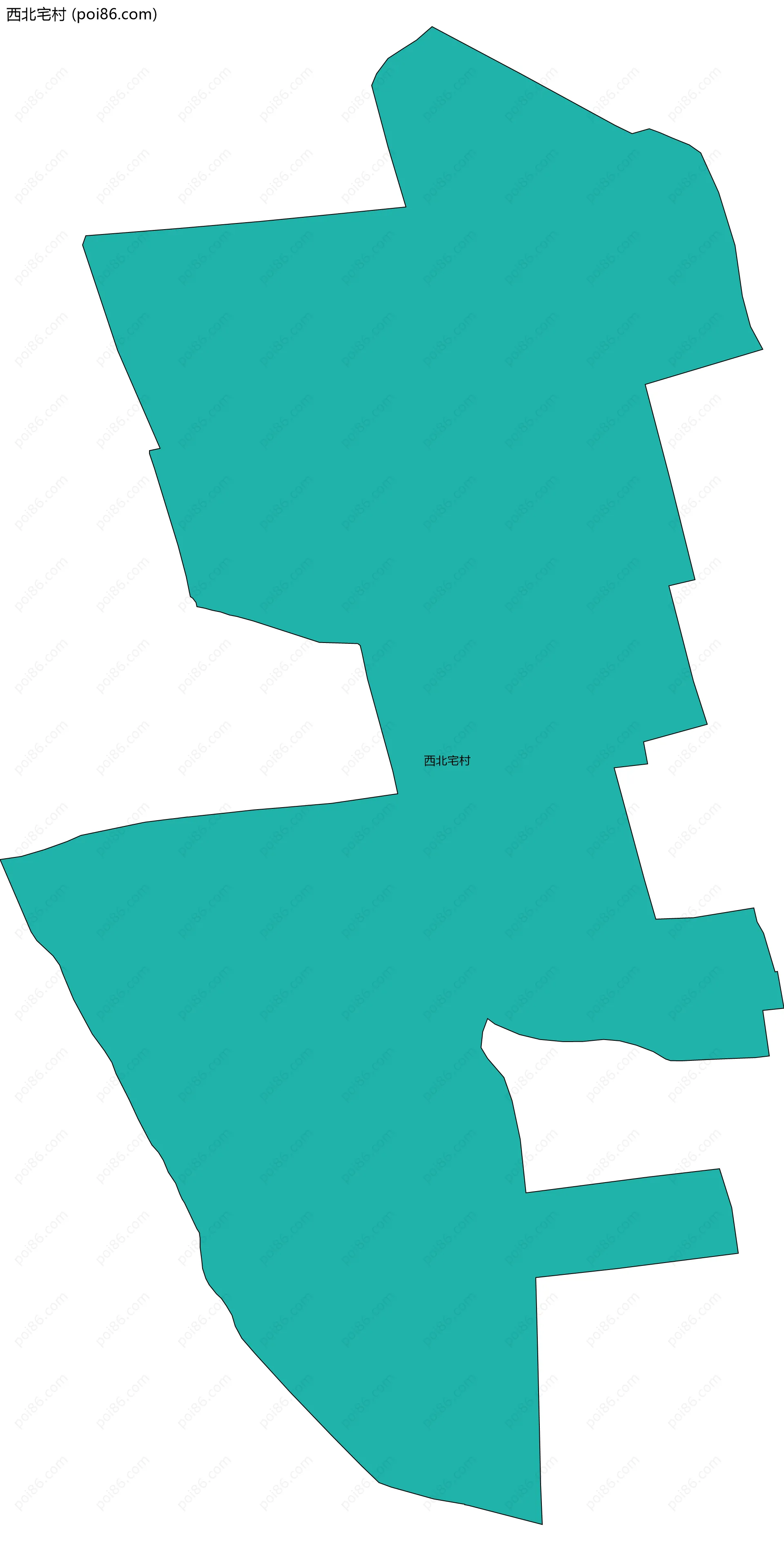 西北宅村边界地图