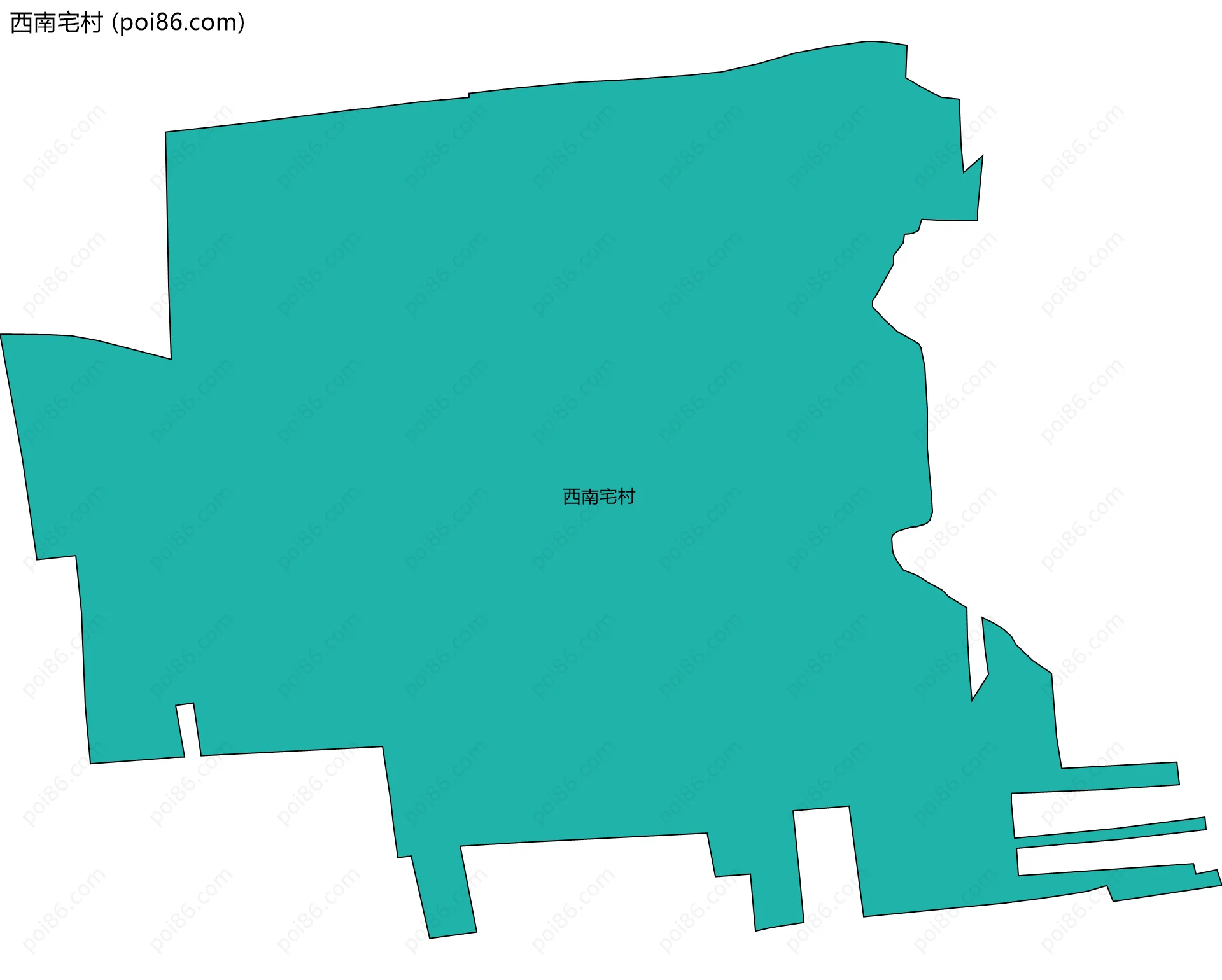 西南宅村边界地图