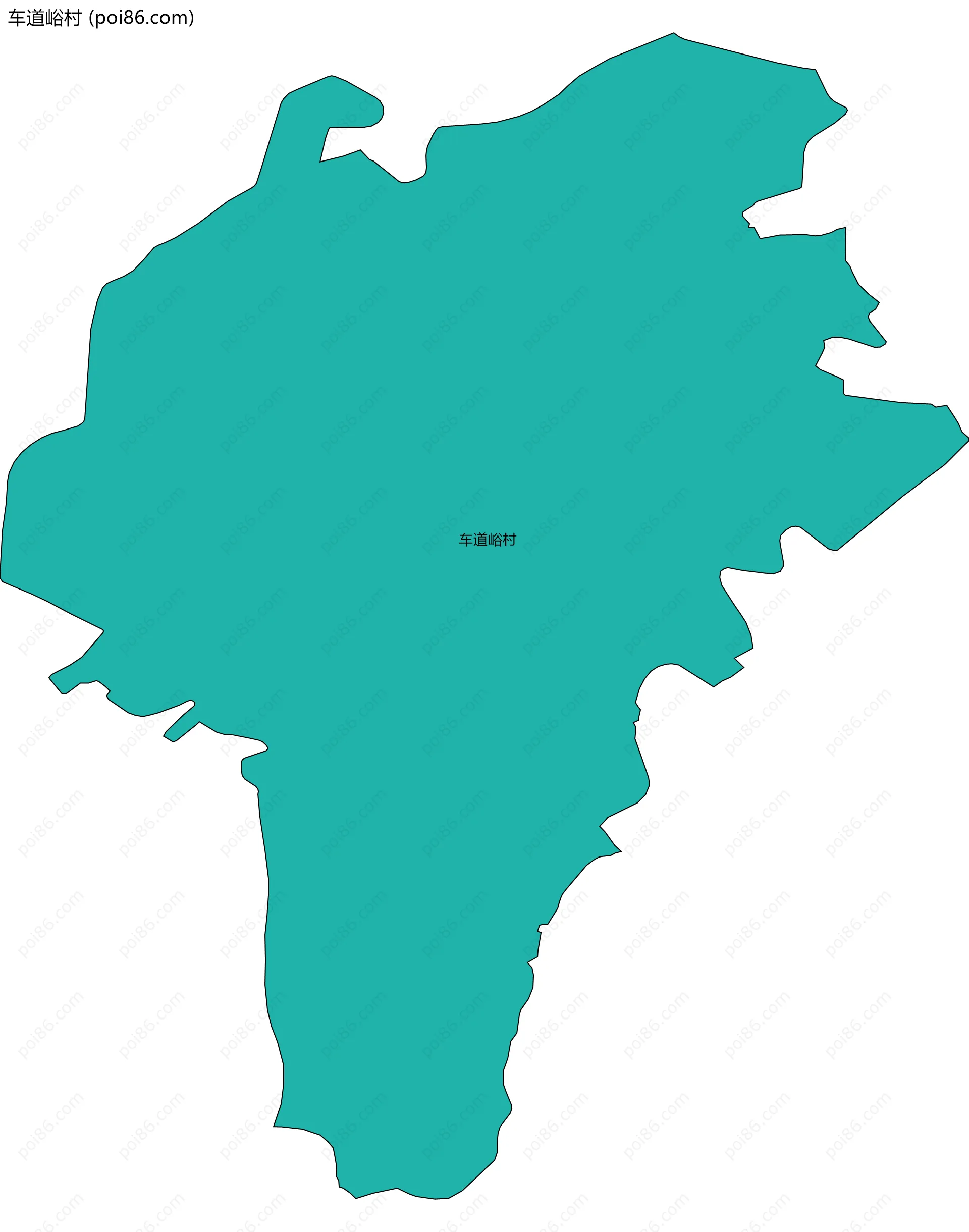 车道峪村边界地图