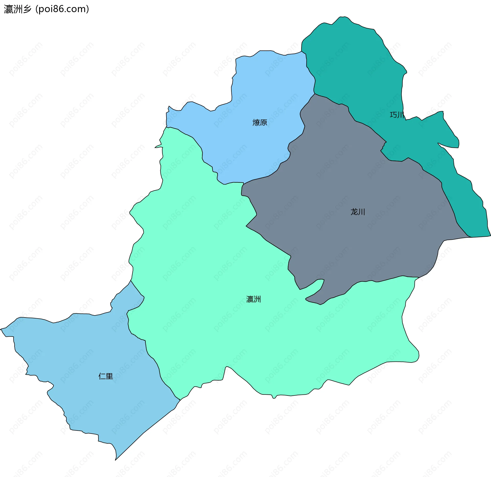 瀛洲乡边界地图(五级行政区划)