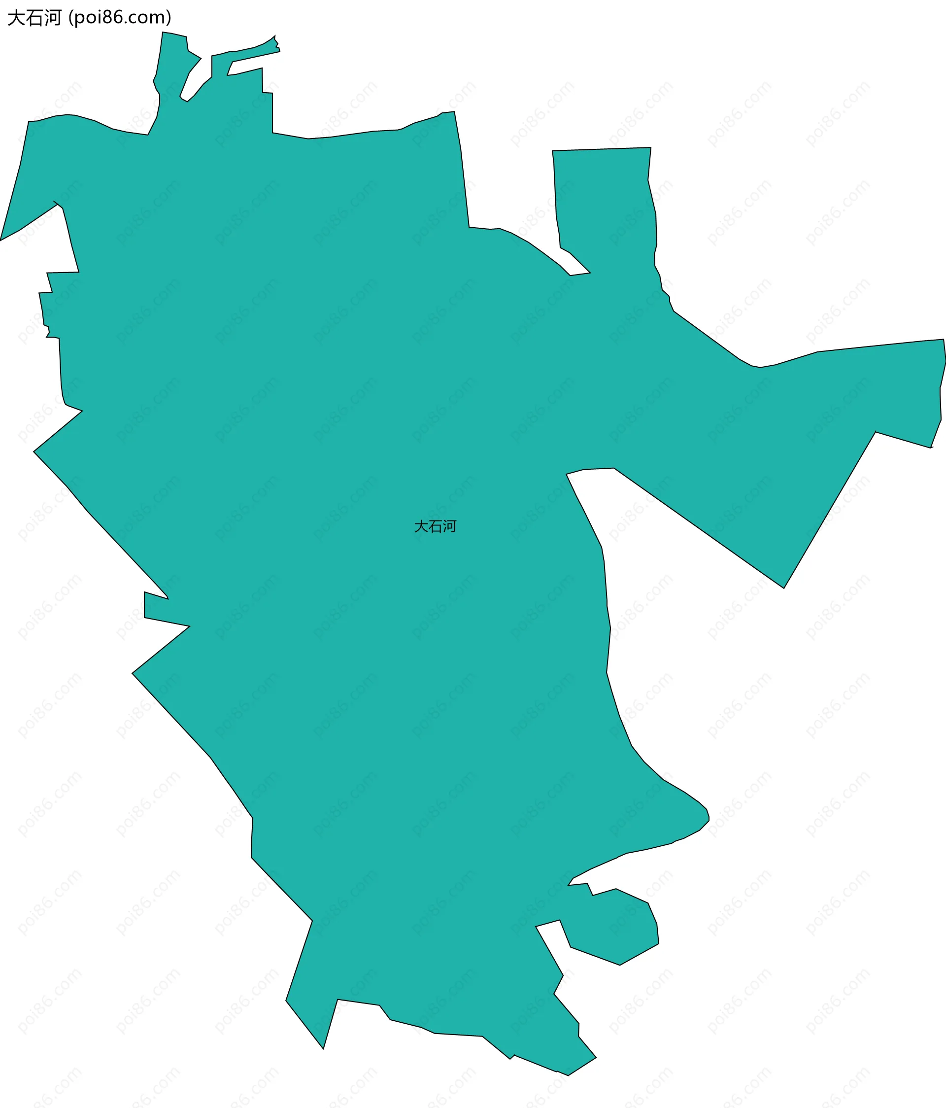 大石河边界地图