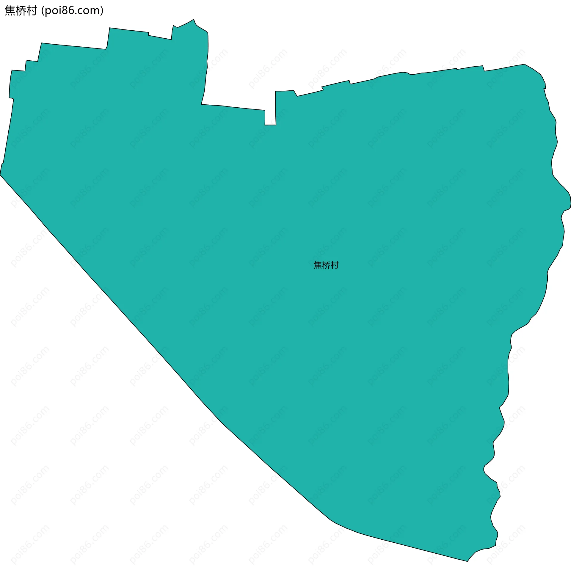 焦桥村边界地图