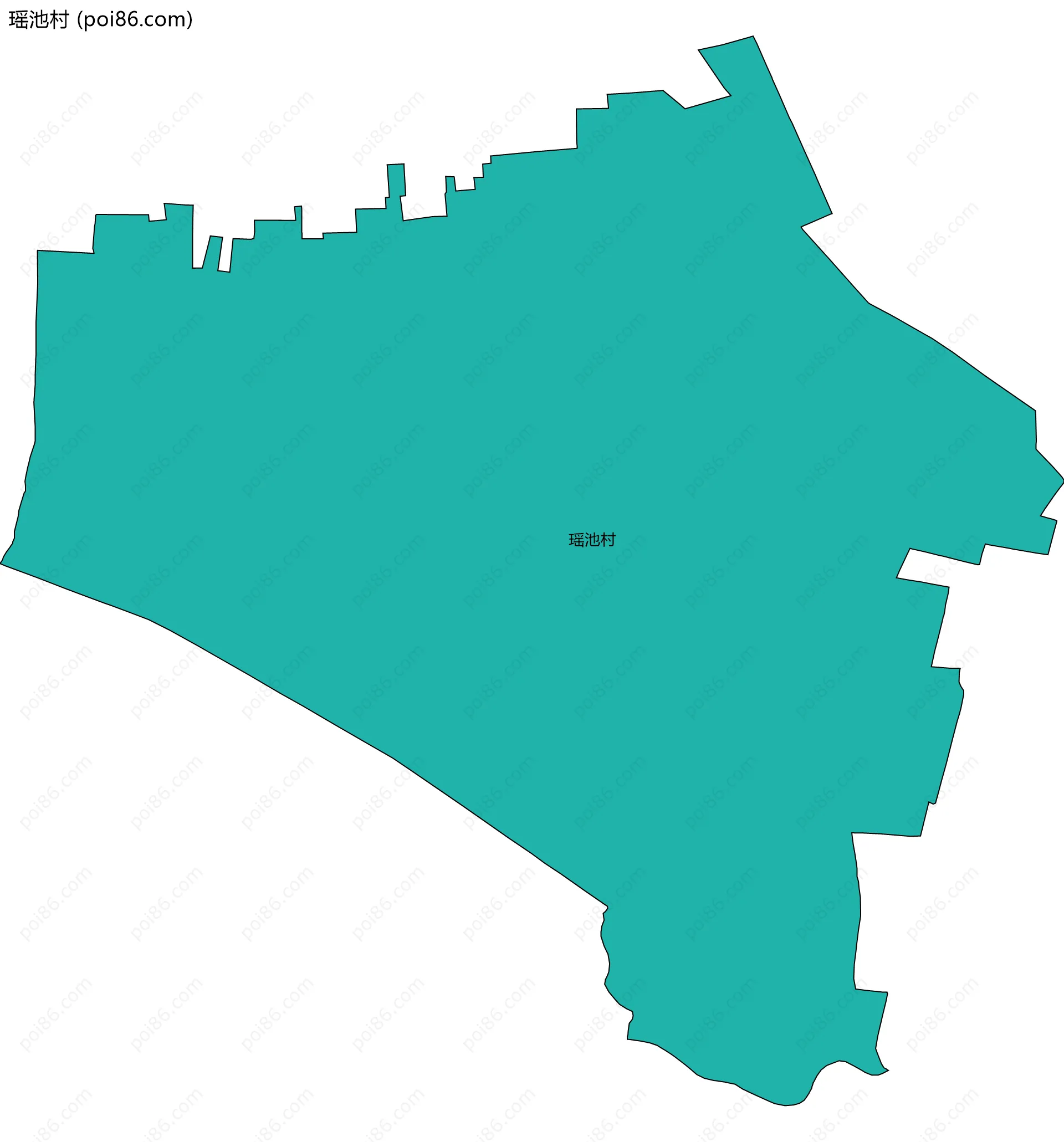 瑶池村边界地图