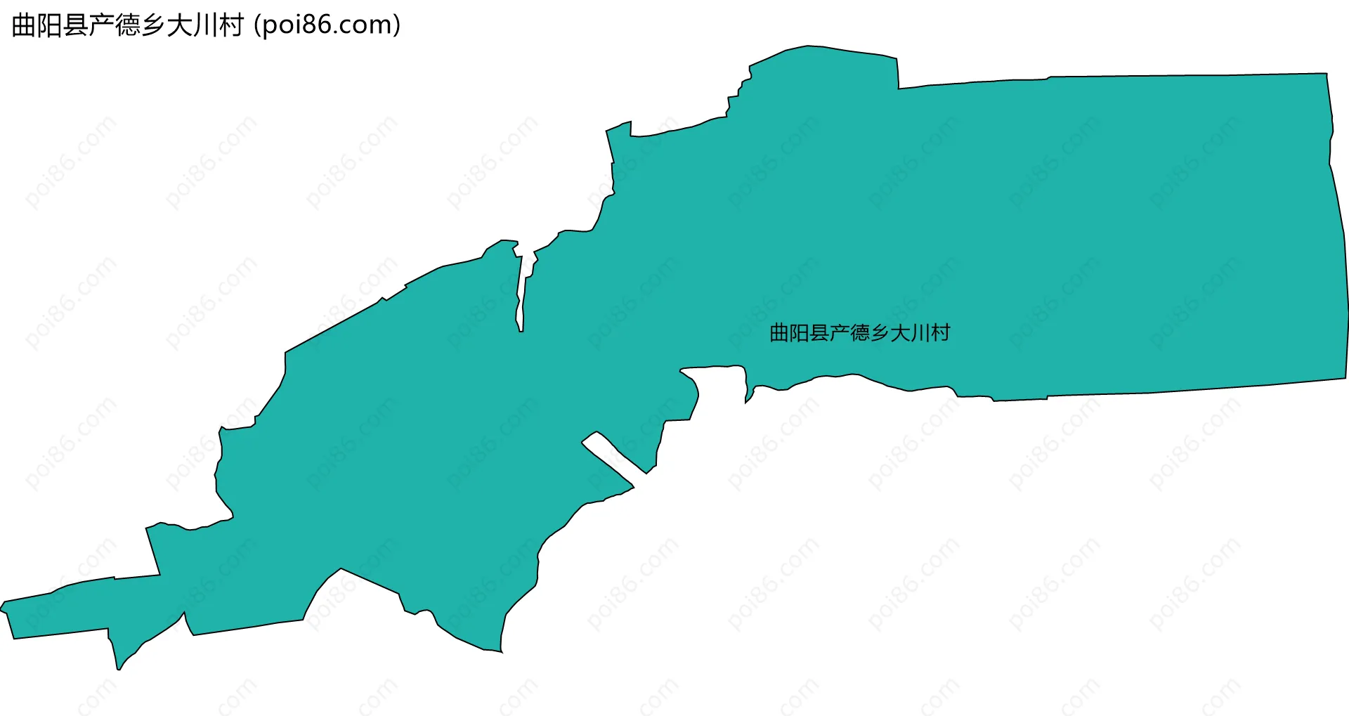 曲阳县产德乡大川村边界地图