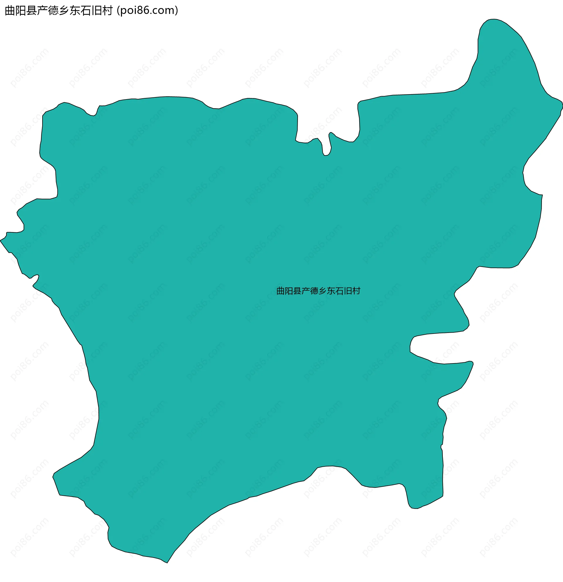 曲阳县产德乡东石旧村边界地图