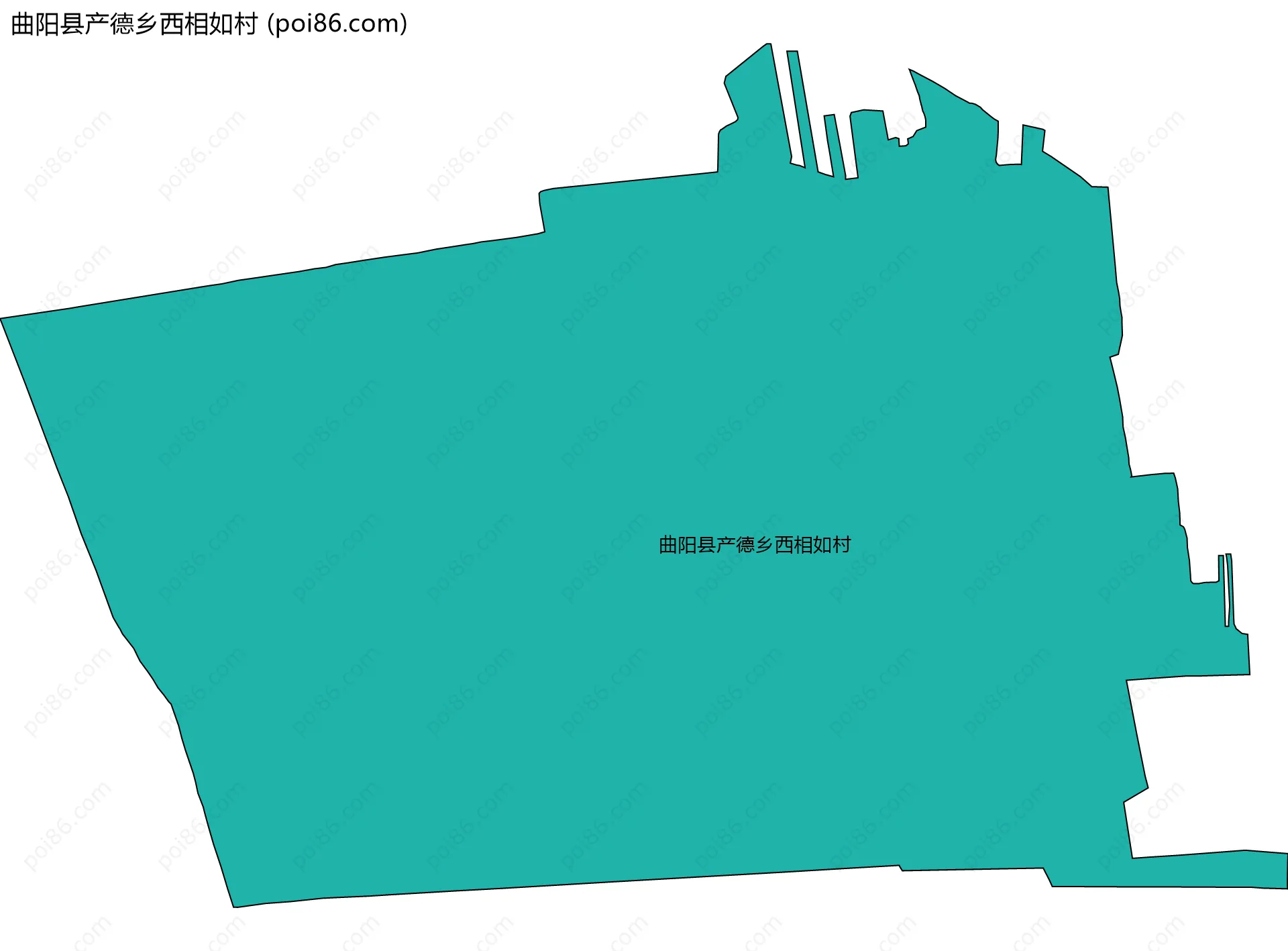 曲阳县产德乡西相如村边界地图