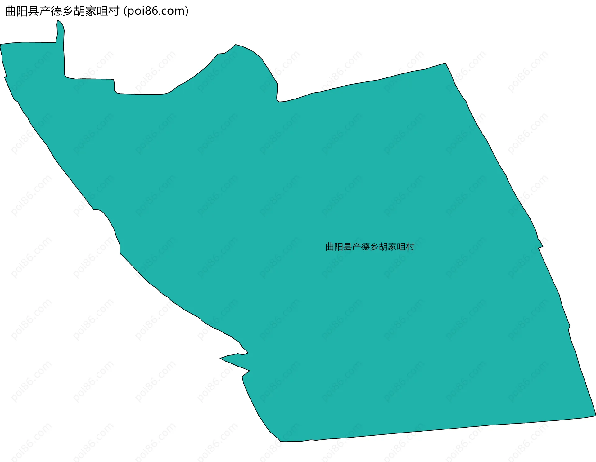 曲阳县产德乡胡家咀村边界地图