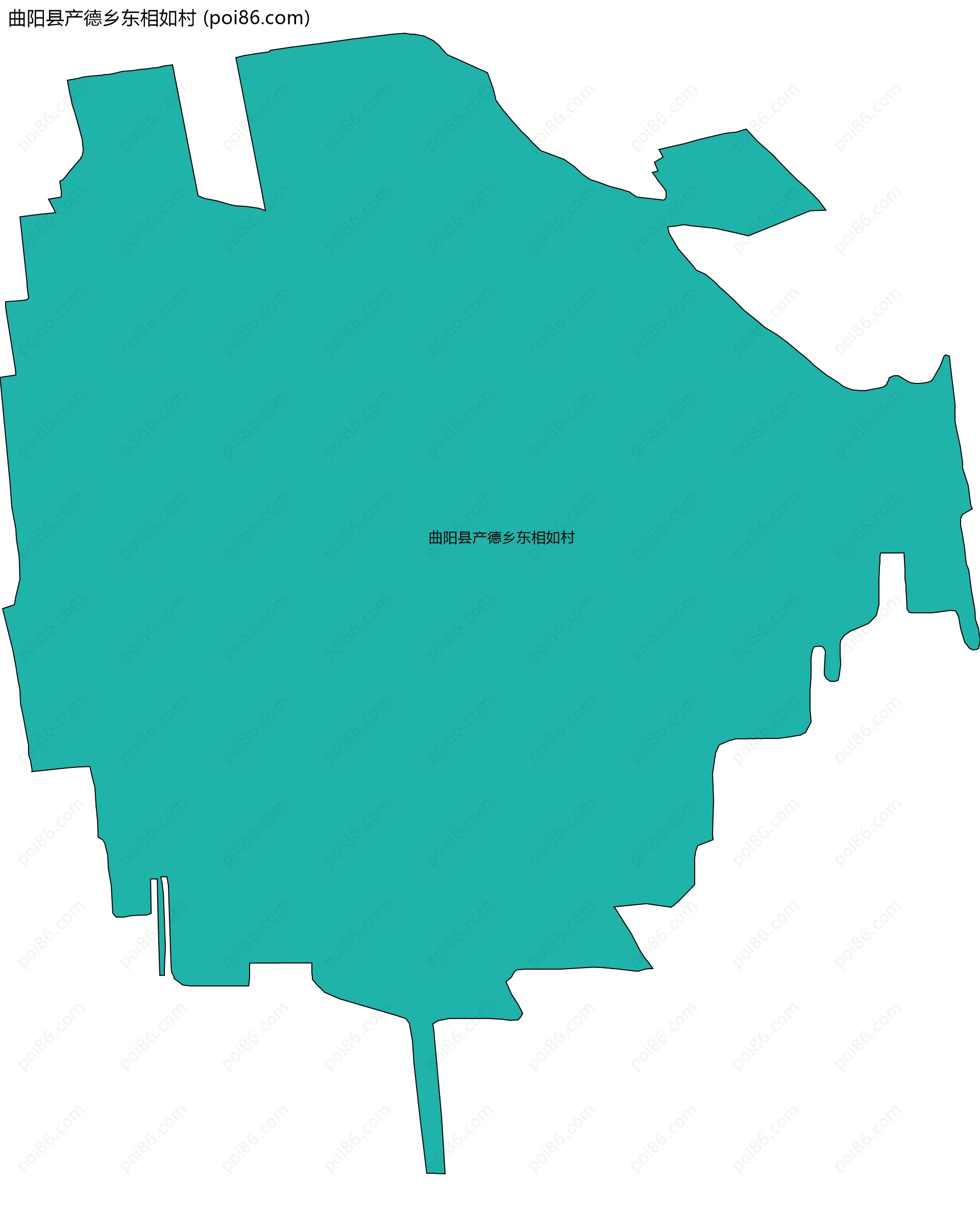 曲阳县产德乡东相如村边界地图