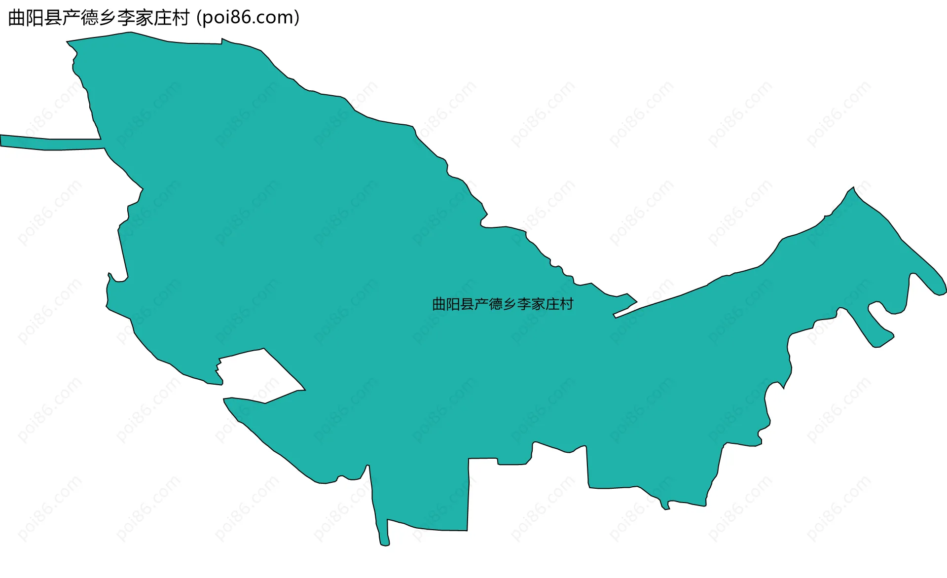 曲阳县产德乡李家庄村边界地图