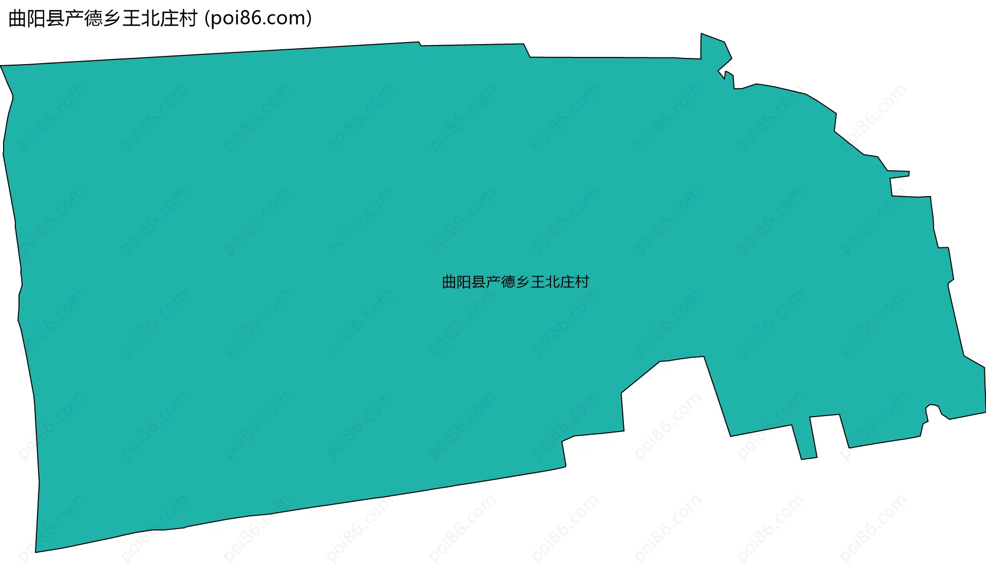 曲阳县产德乡王北庄村边界地图