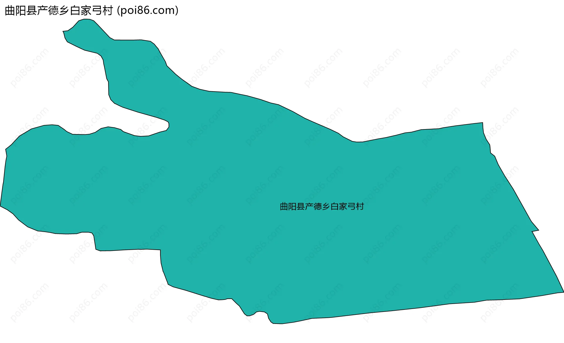 曲阳县产德乡白家弓村边界地图