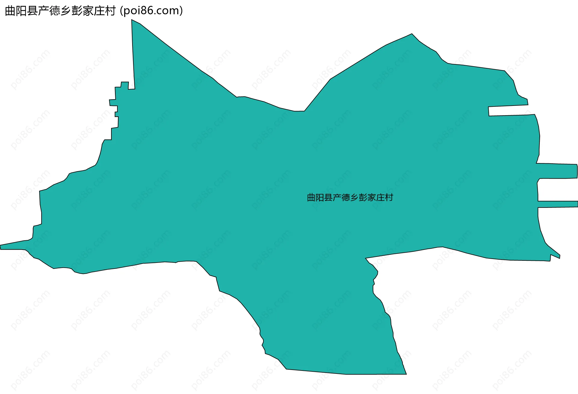 曲阳县产德乡彭家庄村边界地图