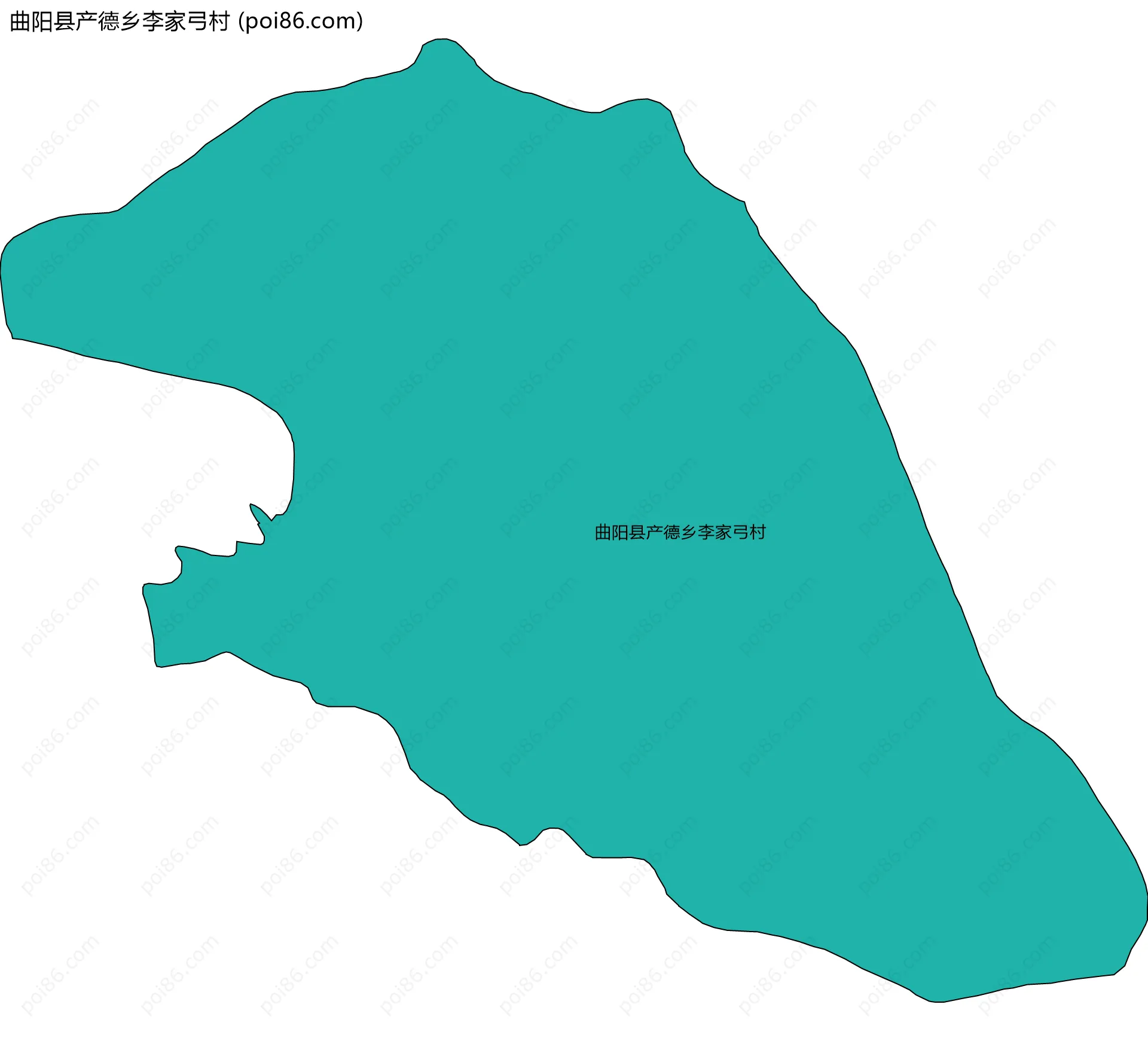 曲阳县产德乡李家弓村边界地图