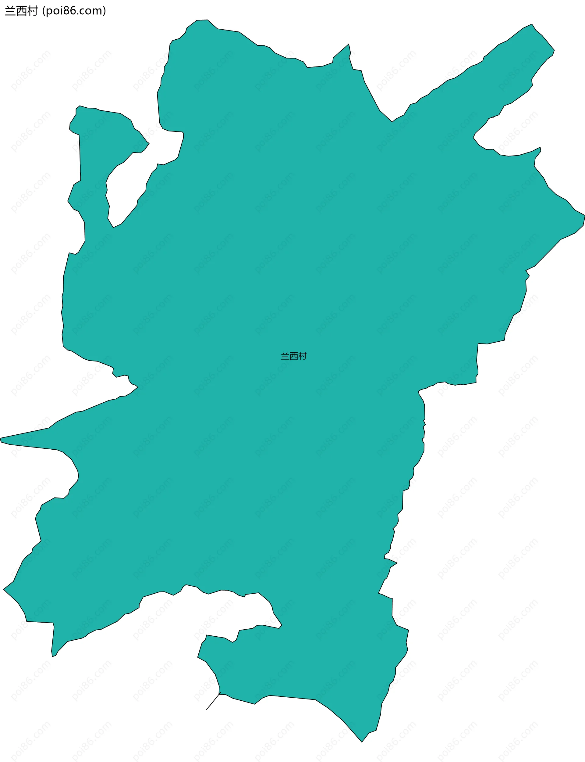 兰西村边界地图