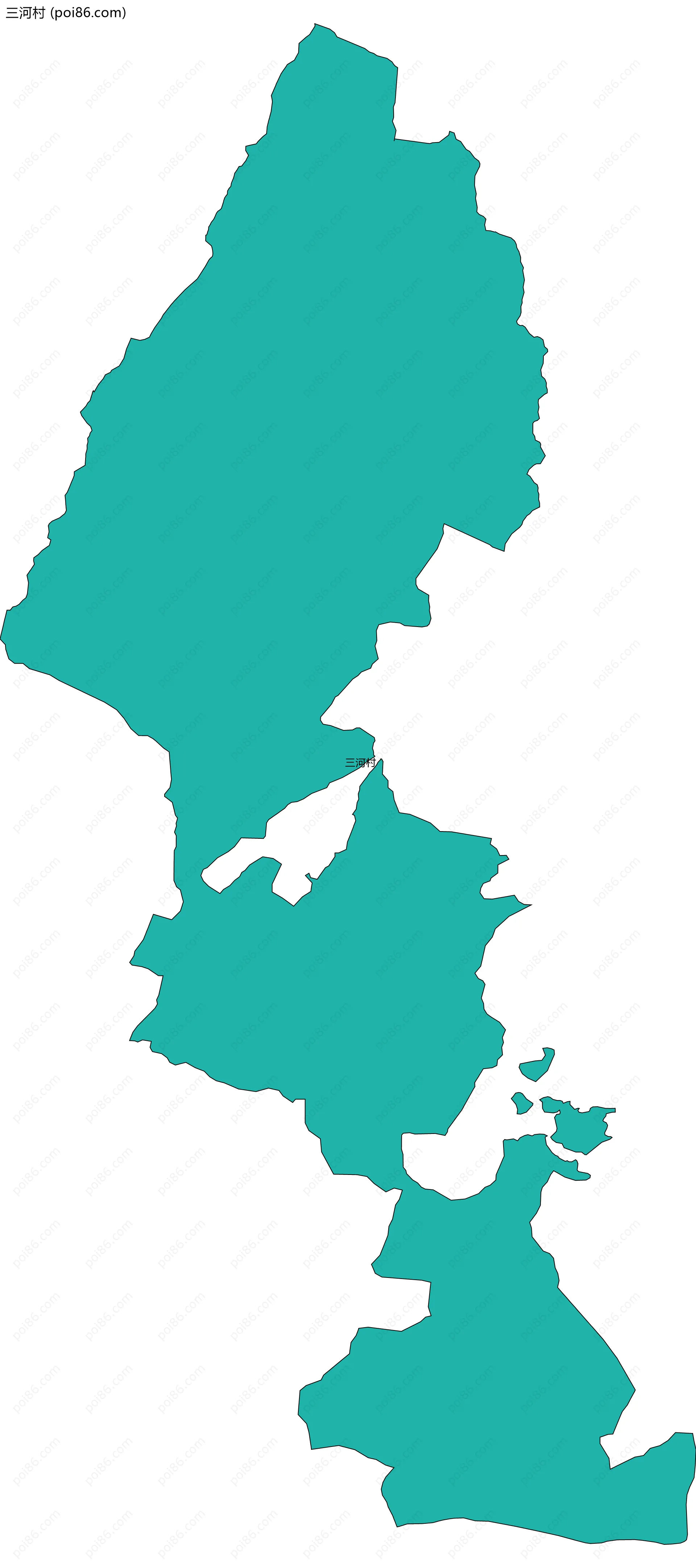 三河村边界地图