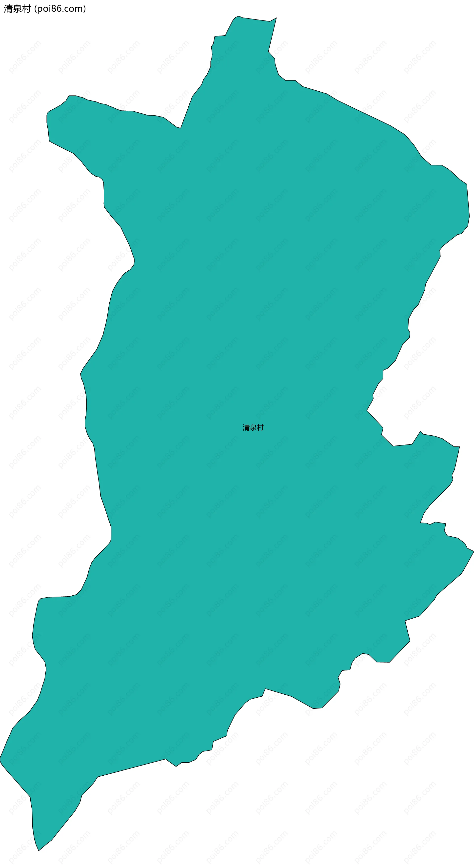 清泉村边界地图