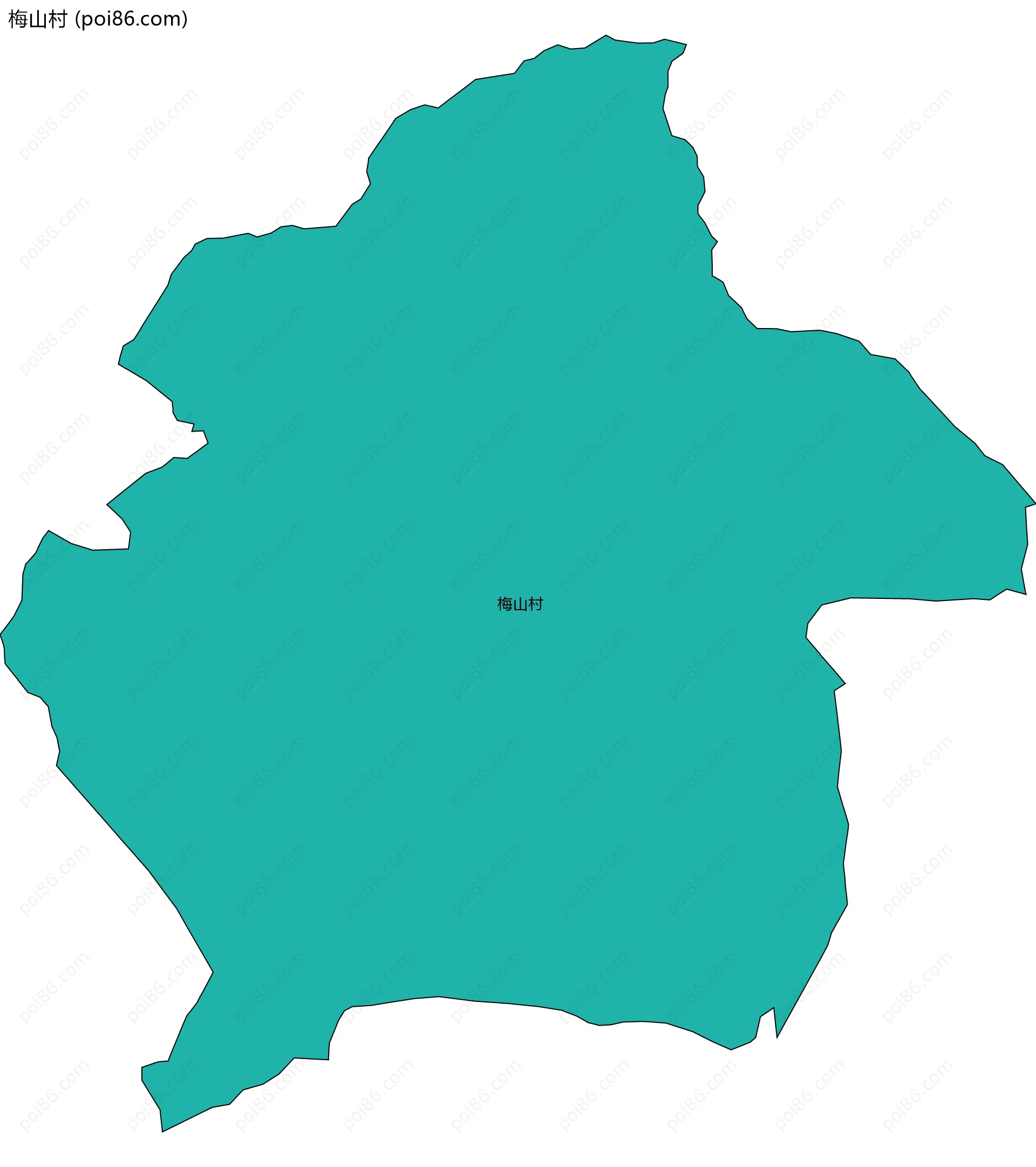 梅山村边界地图