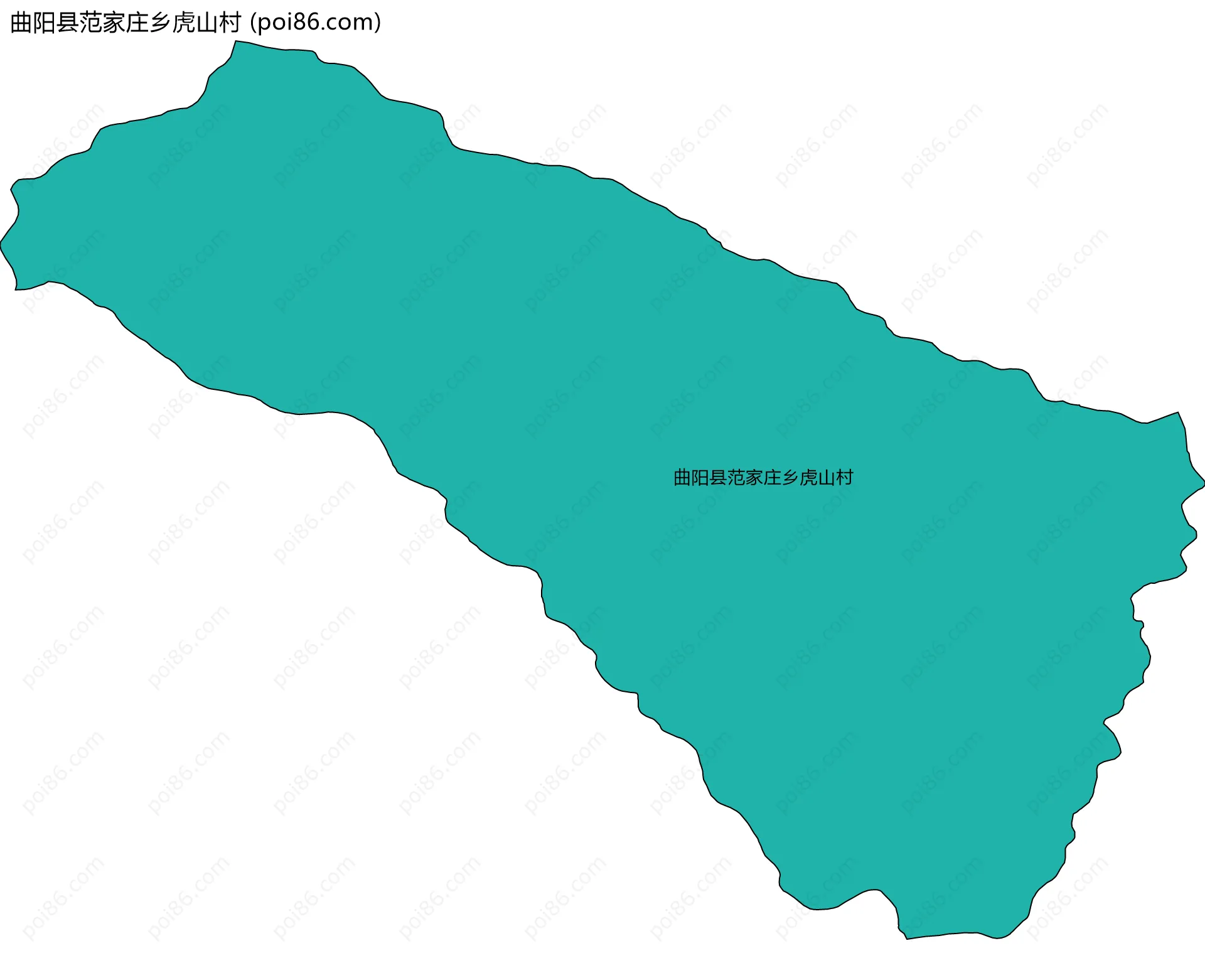 曲阳县范家庄乡虎山村边界地图
