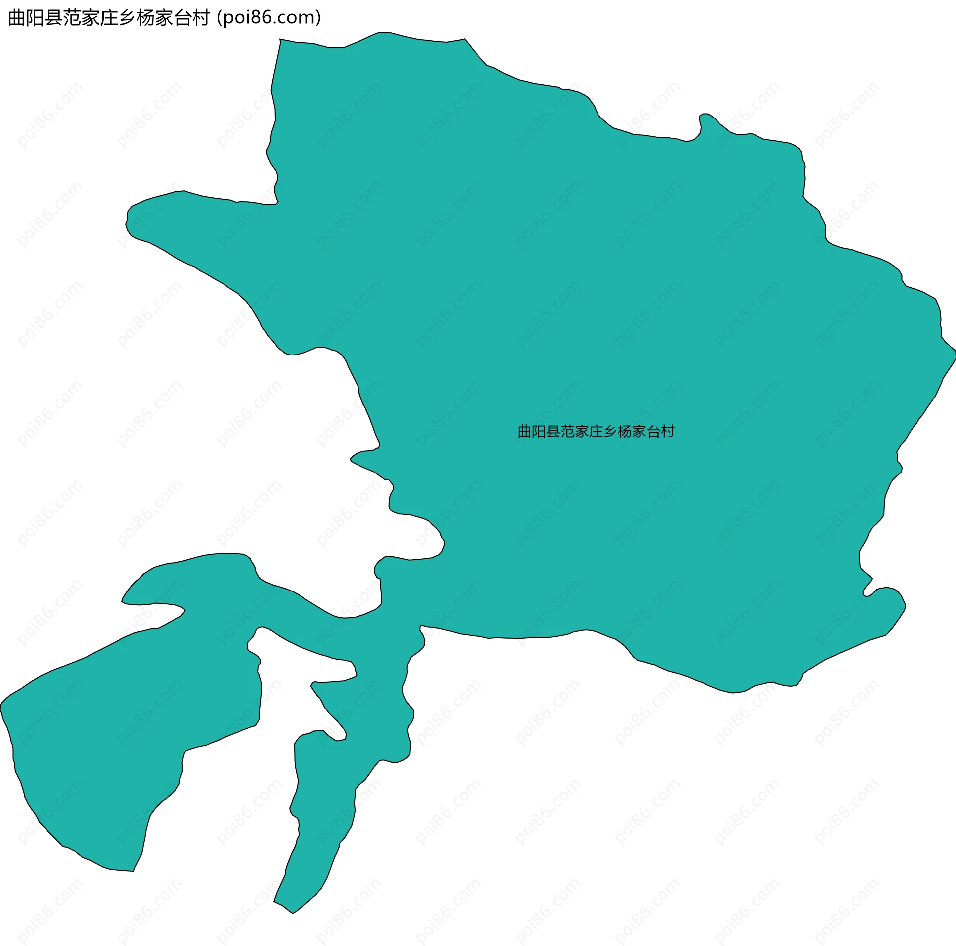 曲阳县范家庄乡杨家台村边界地图