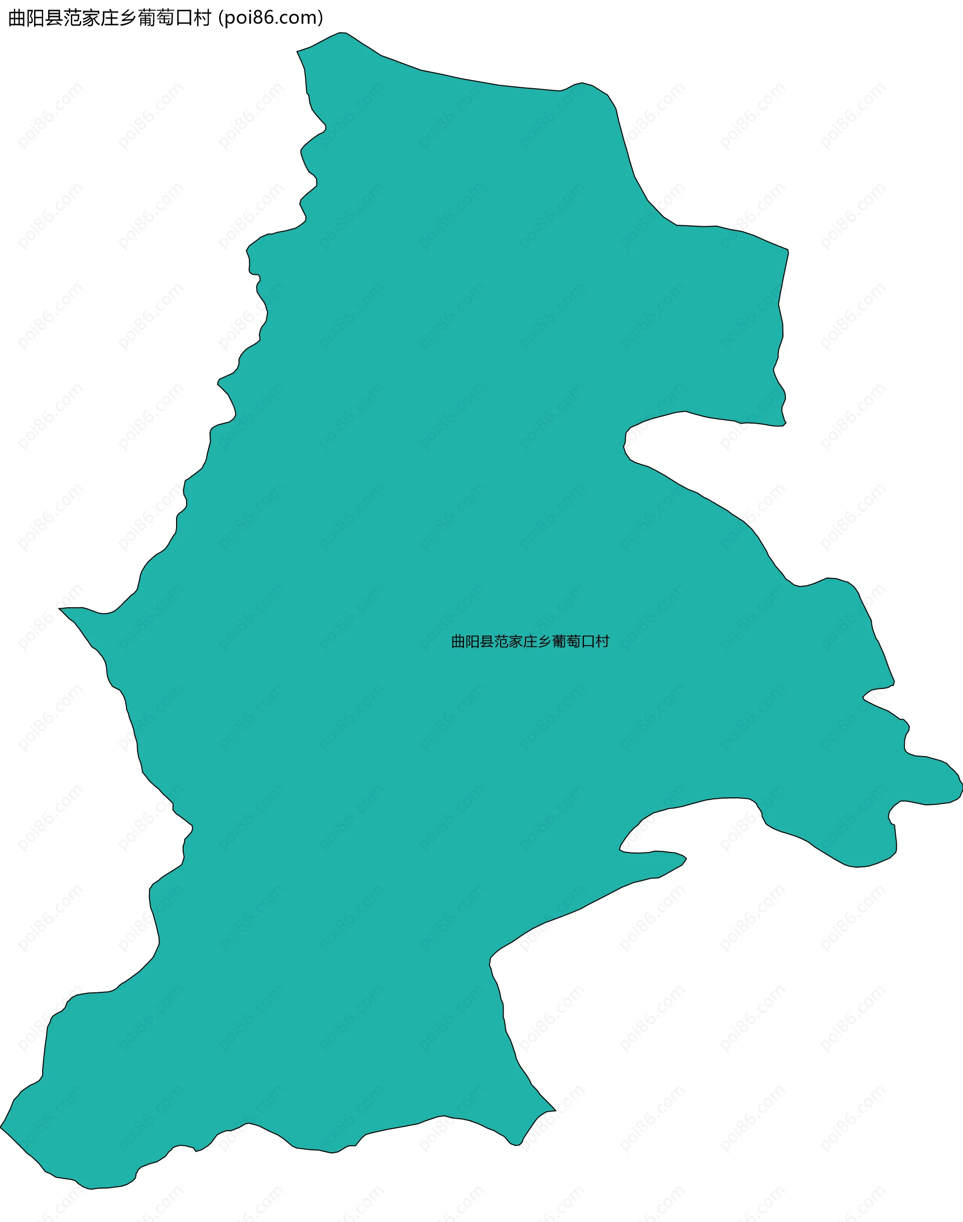 曲阳县范家庄乡葡萄口村边界地图