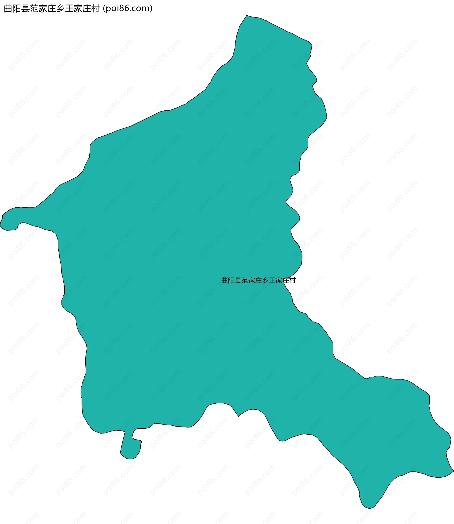曲阳县范家庄乡王家庄村边界地图