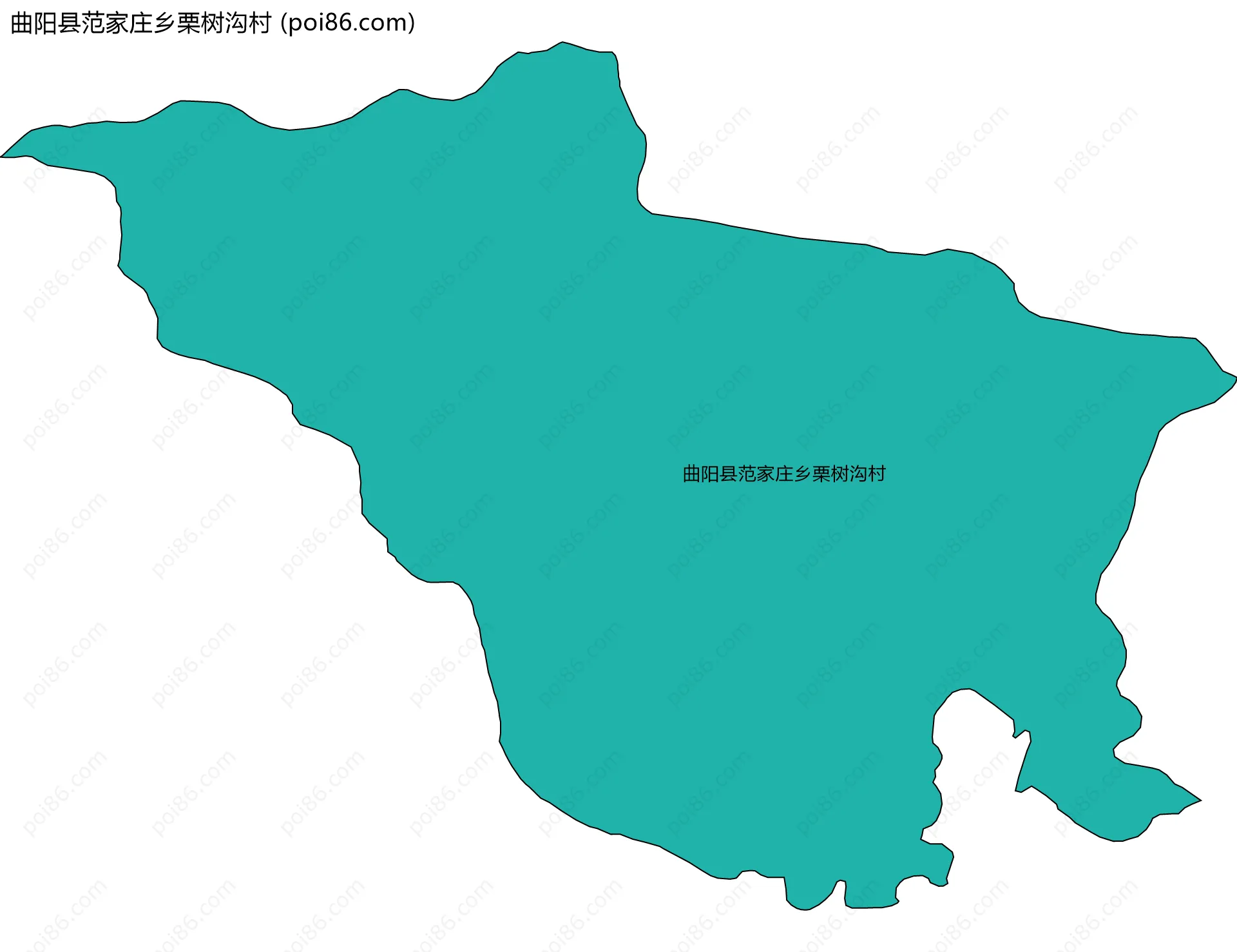 曲阳县范家庄乡栗树沟村边界地图