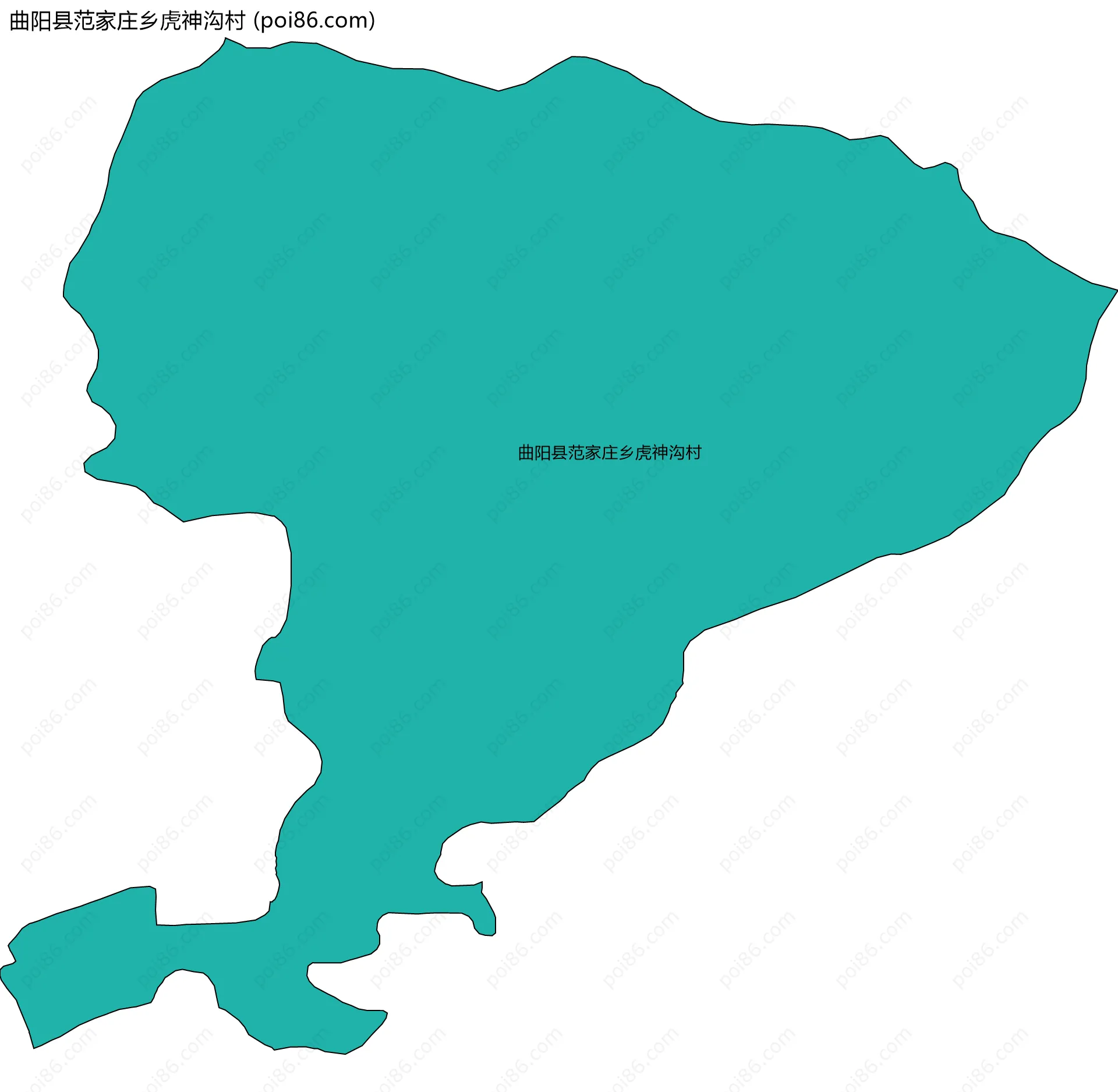 曲阳县范家庄乡虎神沟村边界地图