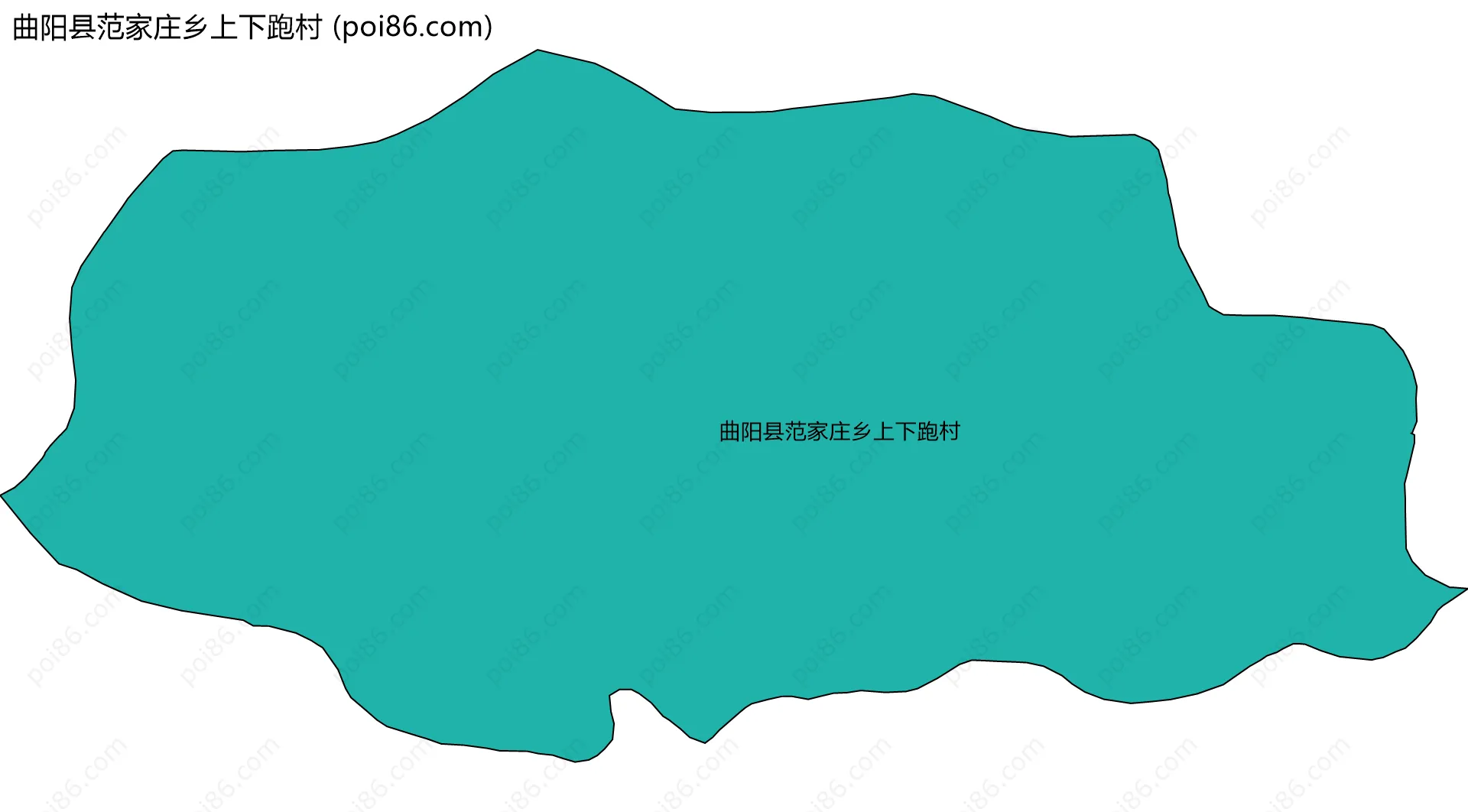 曲阳县范家庄乡上下跑村边界地图