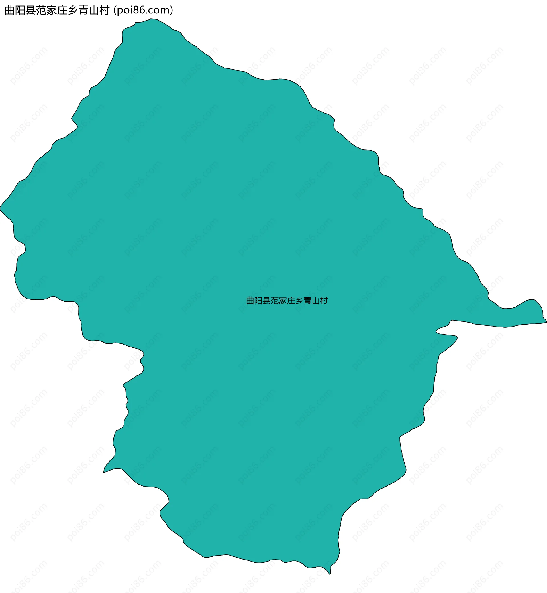 曲阳县范家庄乡青山村边界地图