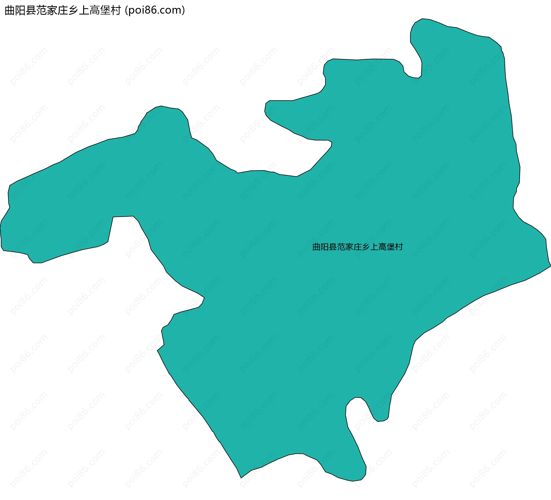 曲阳县范家庄乡上高堡村边界地图