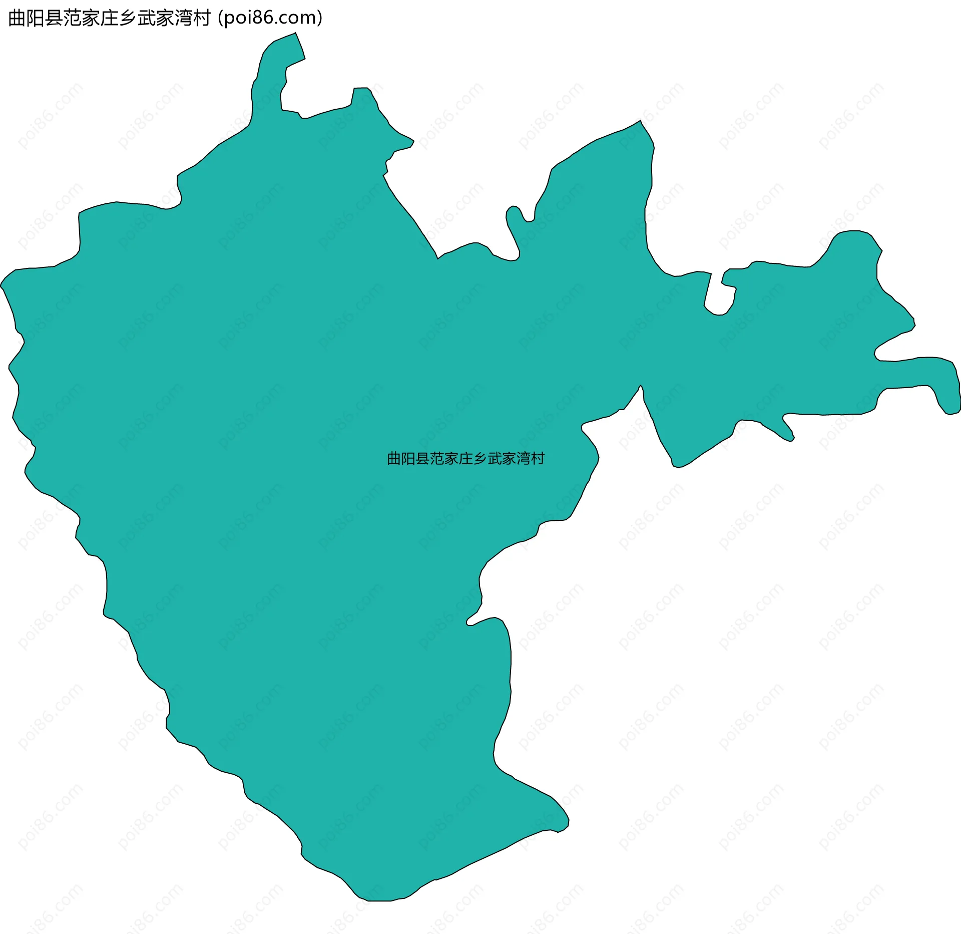 曲阳县范家庄乡武家湾村边界地图