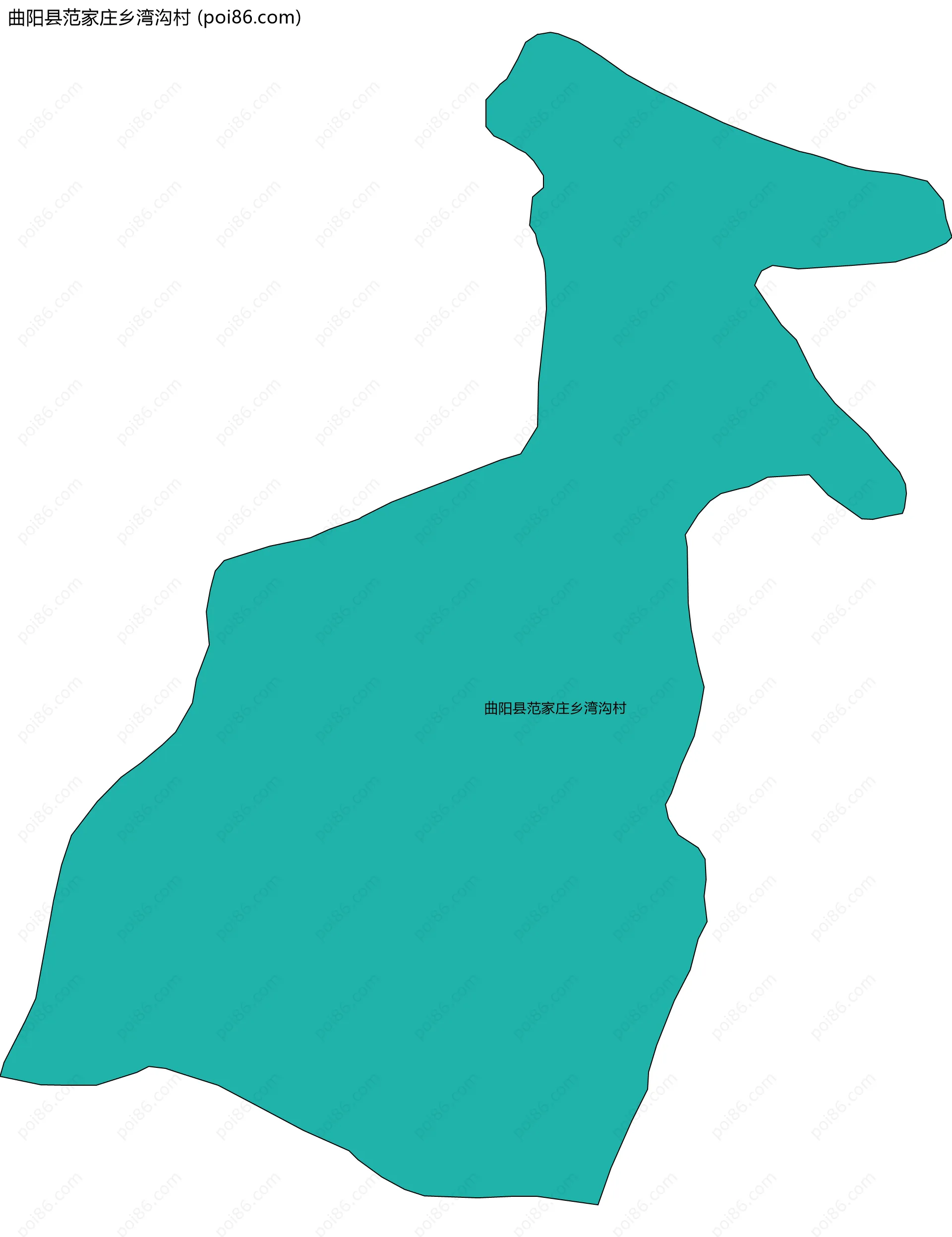 曲阳县范家庄乡湾沟村边界地图