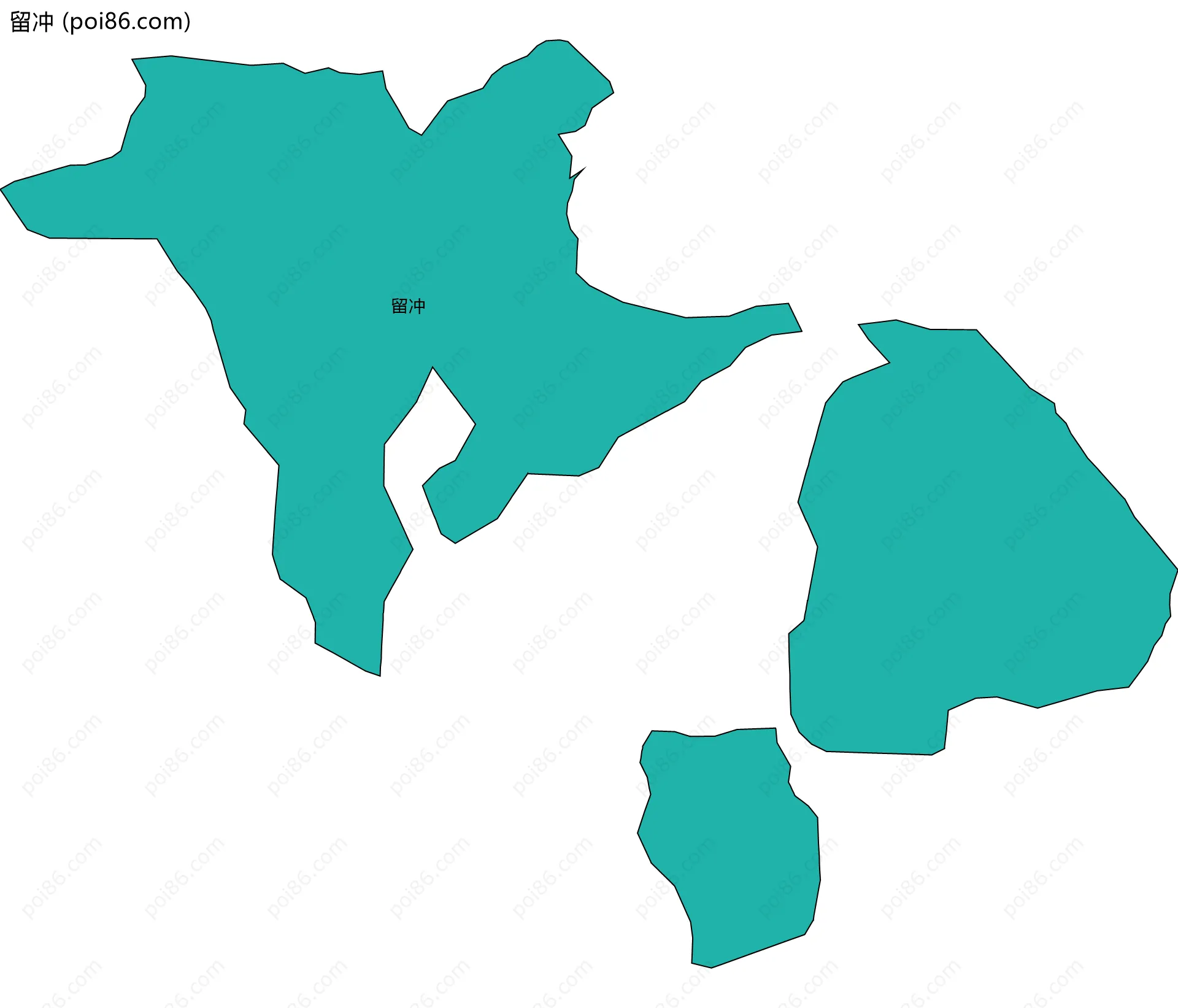 留冲边界地图