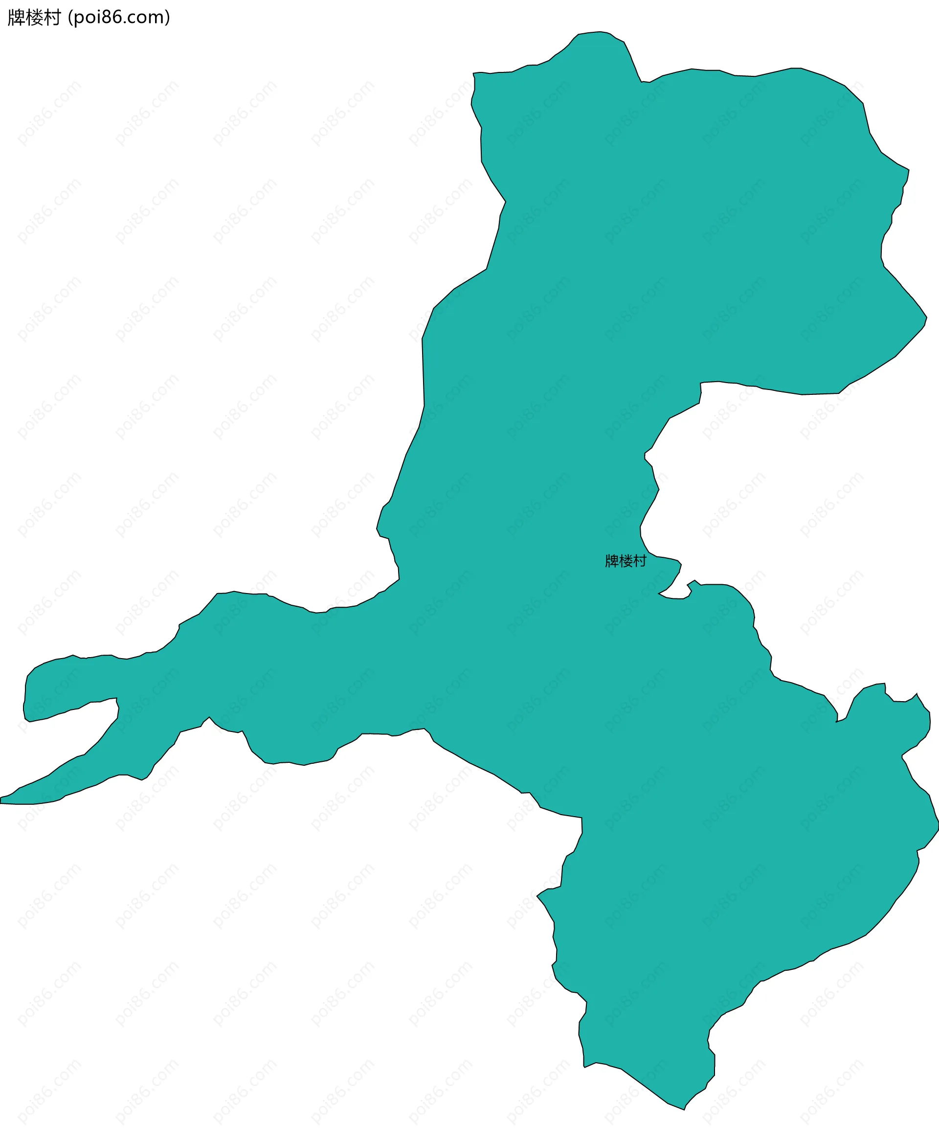 牌楼村边界地图