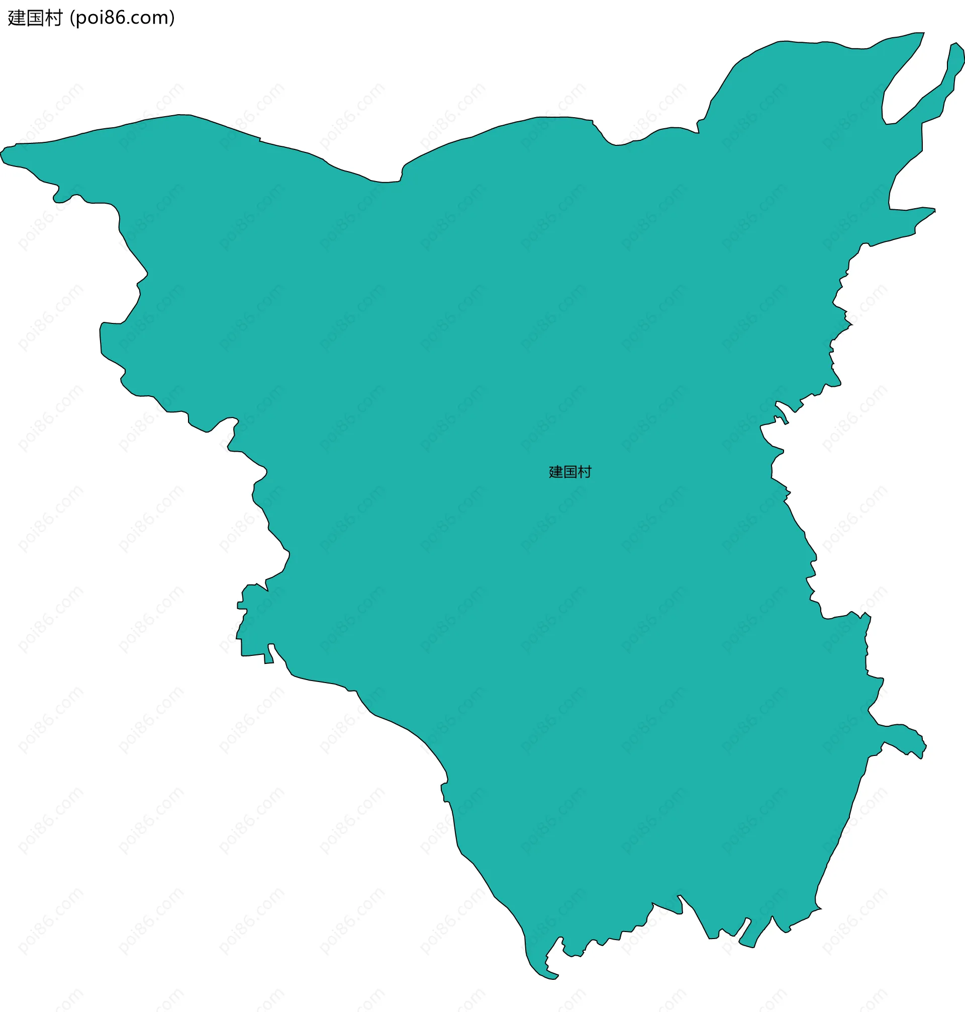 建国村边界地图