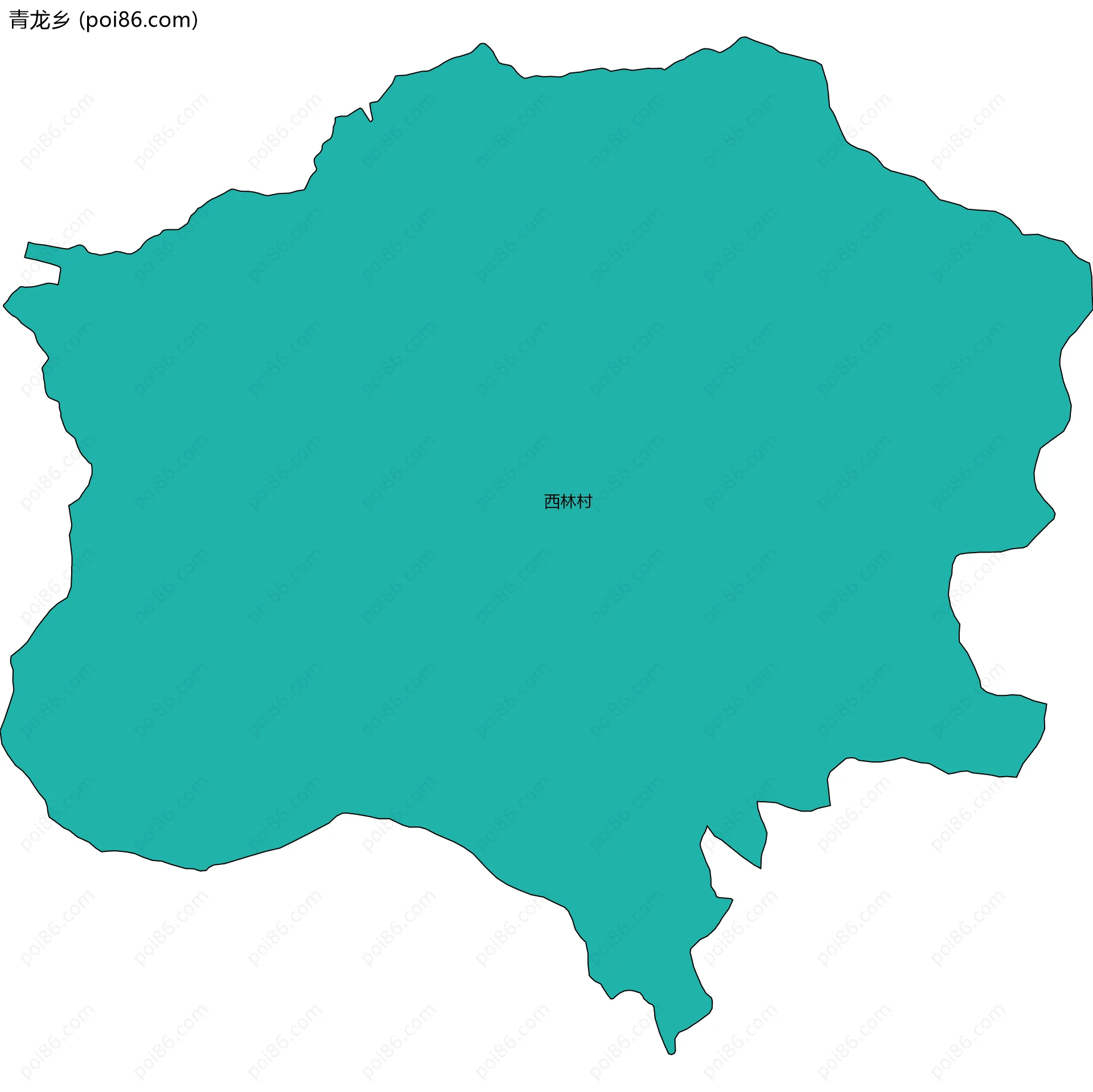 青龙乡边界地图(五级行政区划)