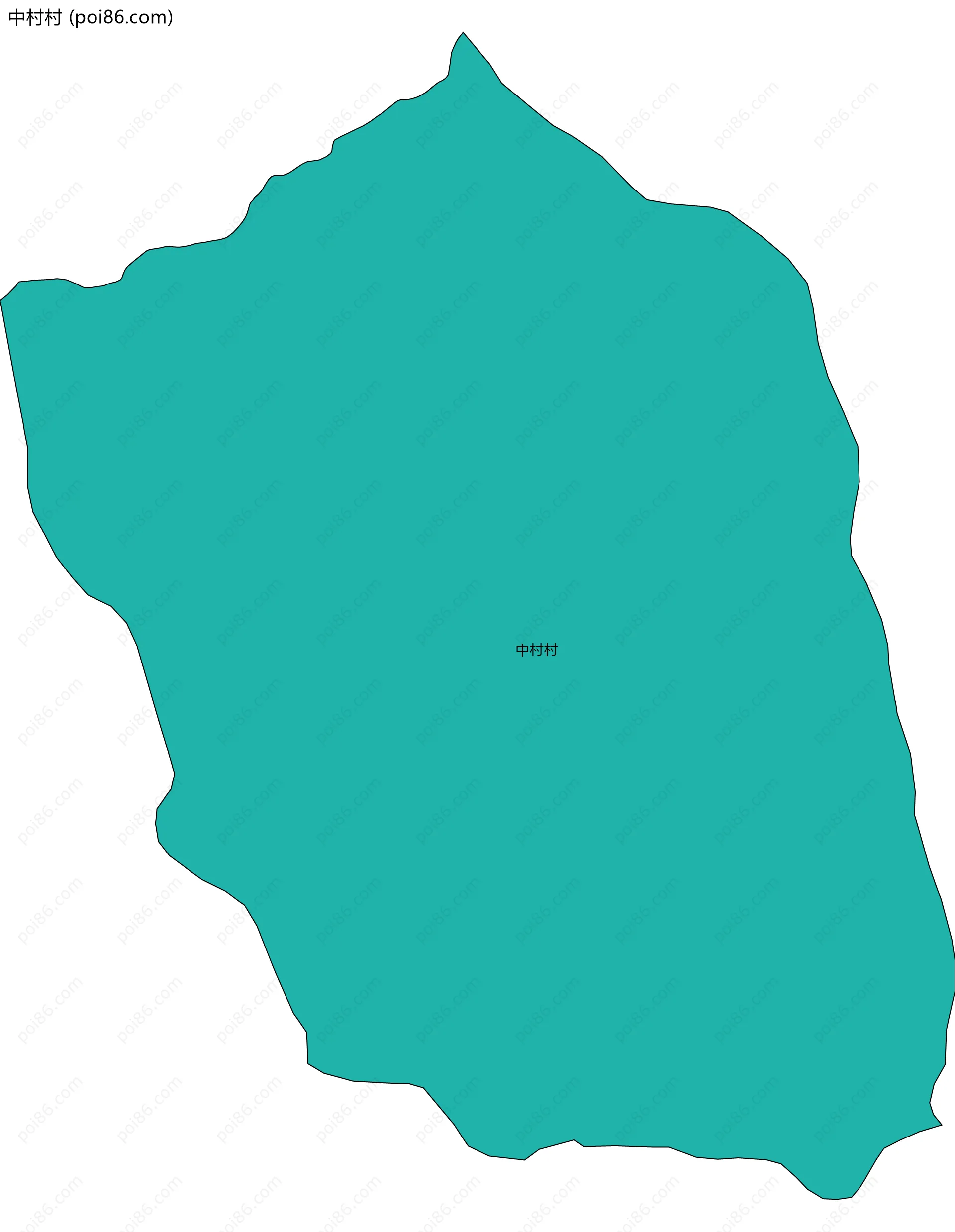 中村村边界地图