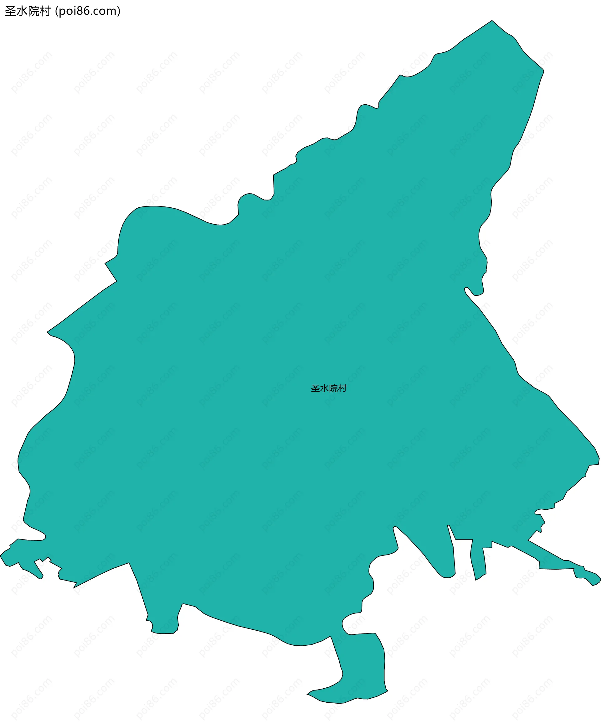 圣水院村边界地图
