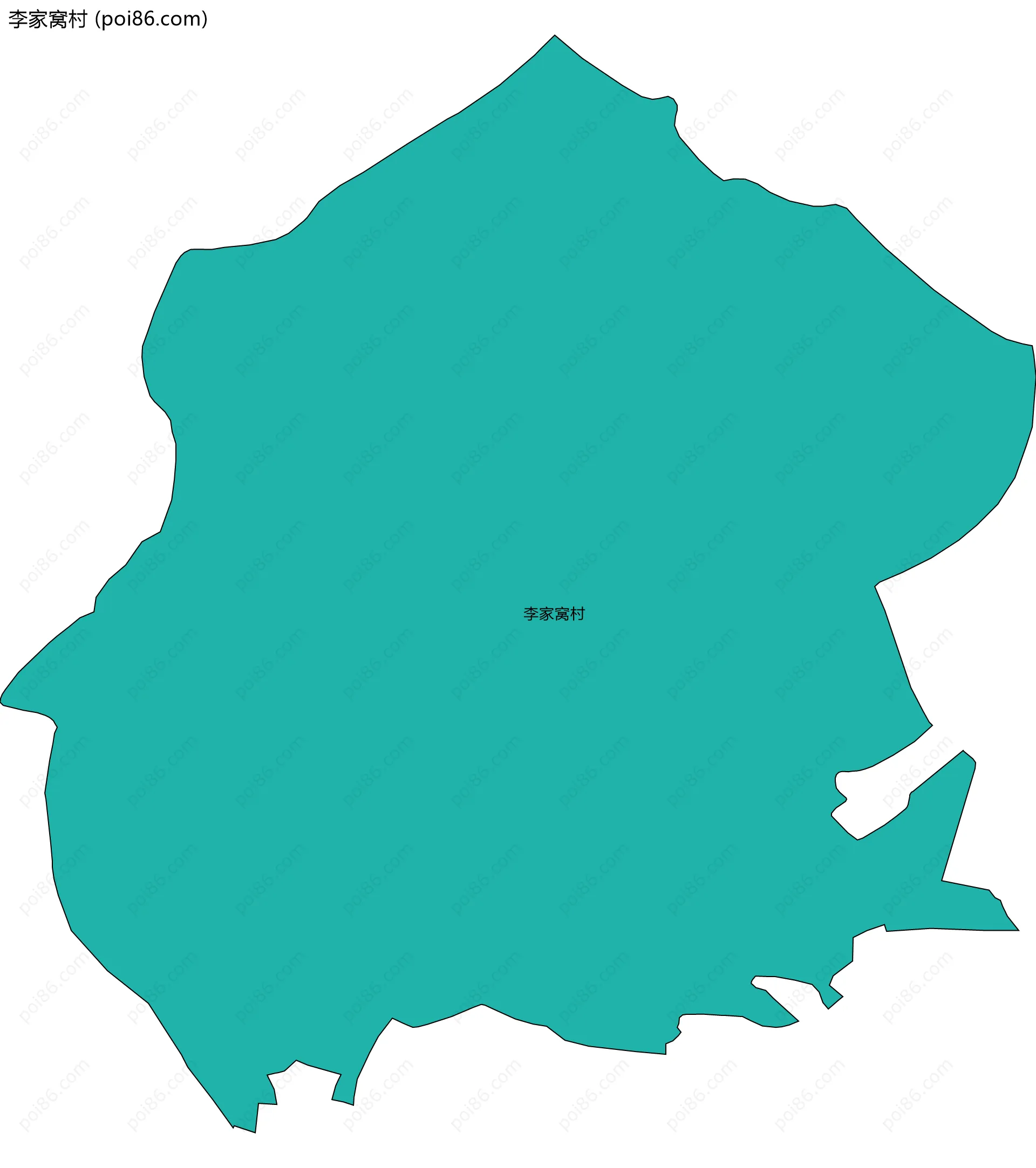 李家窝村边界地图