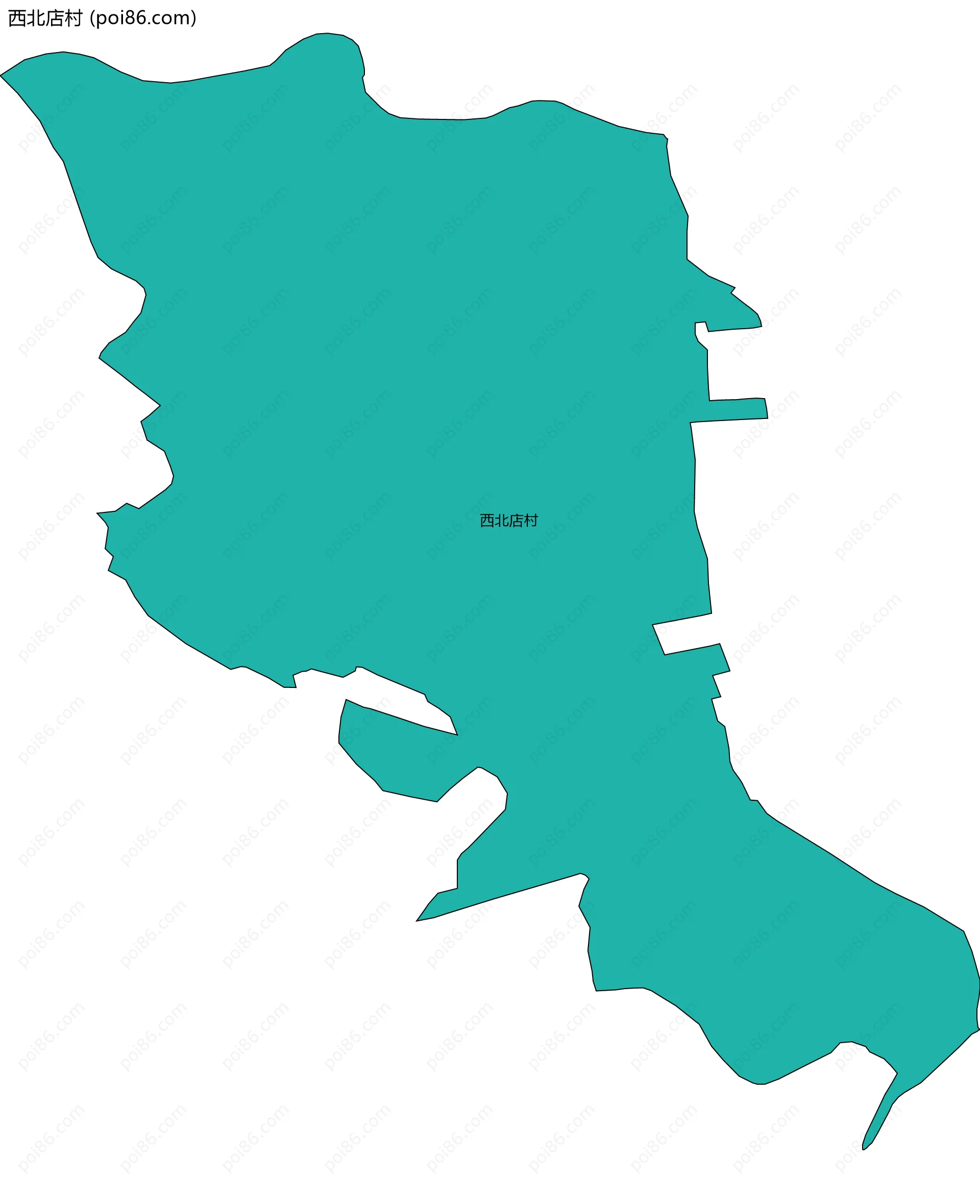西北店村边界地图