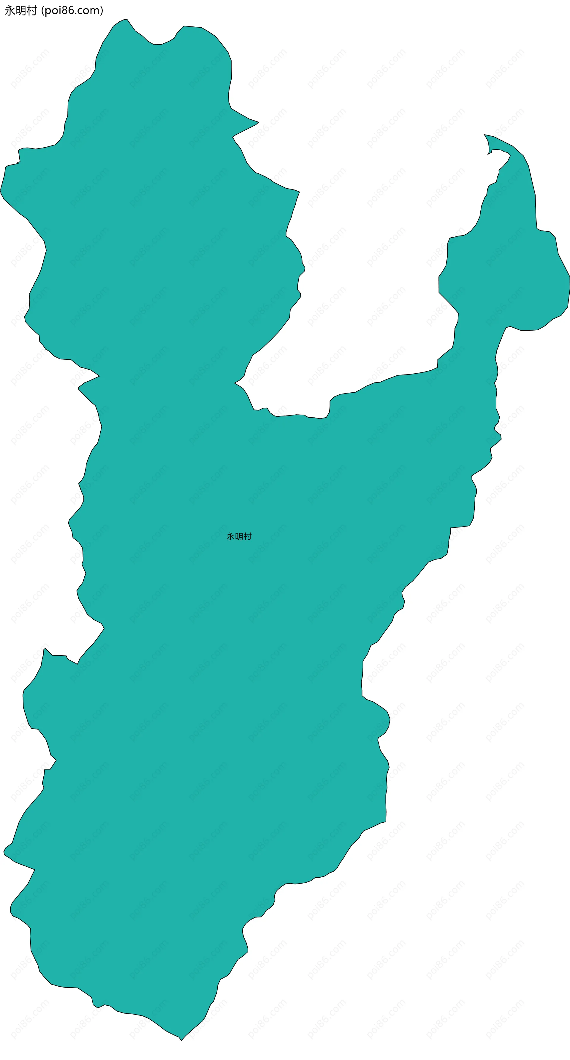 永明村边界地图