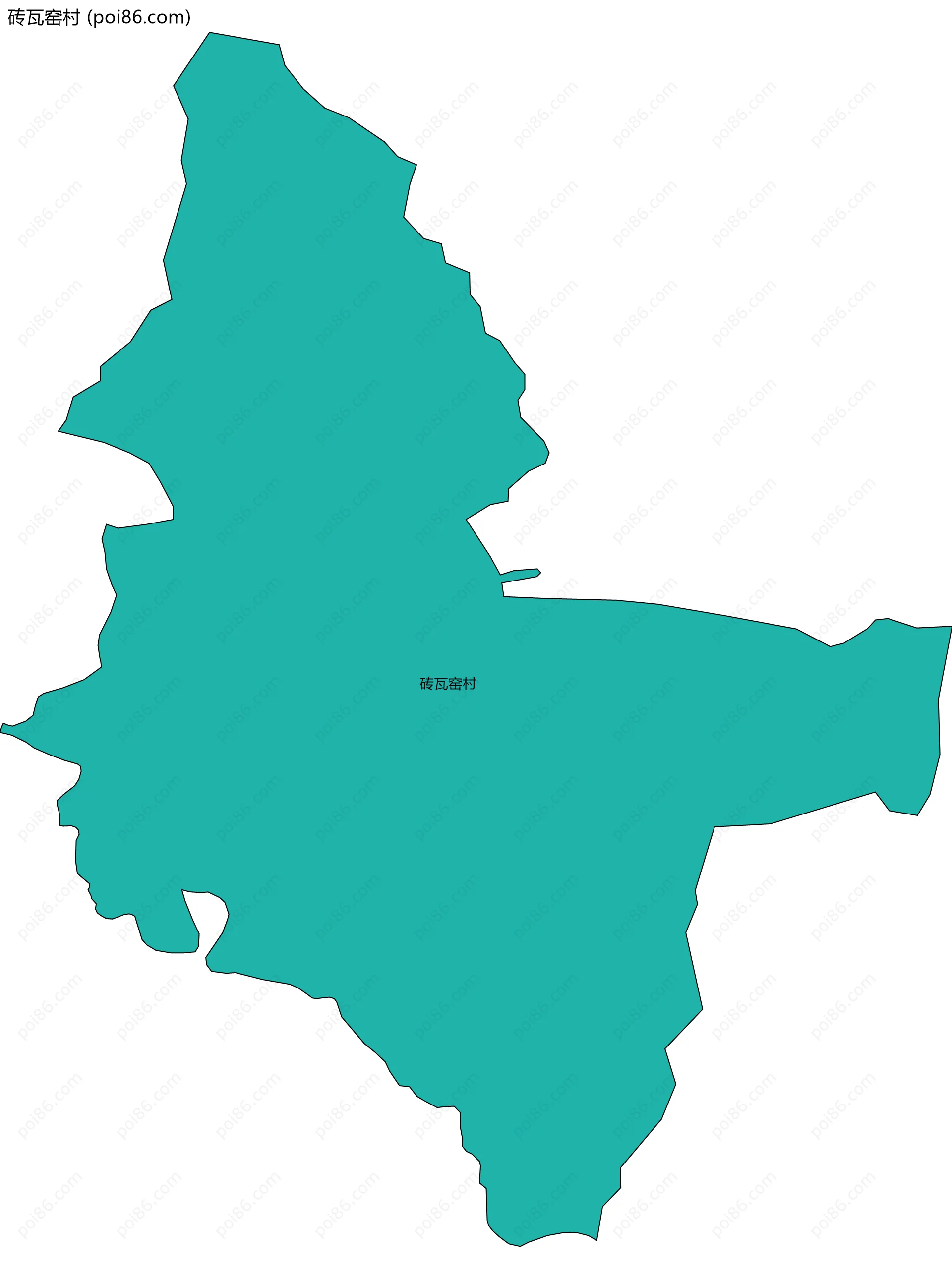 砖瓦窑村边界地图