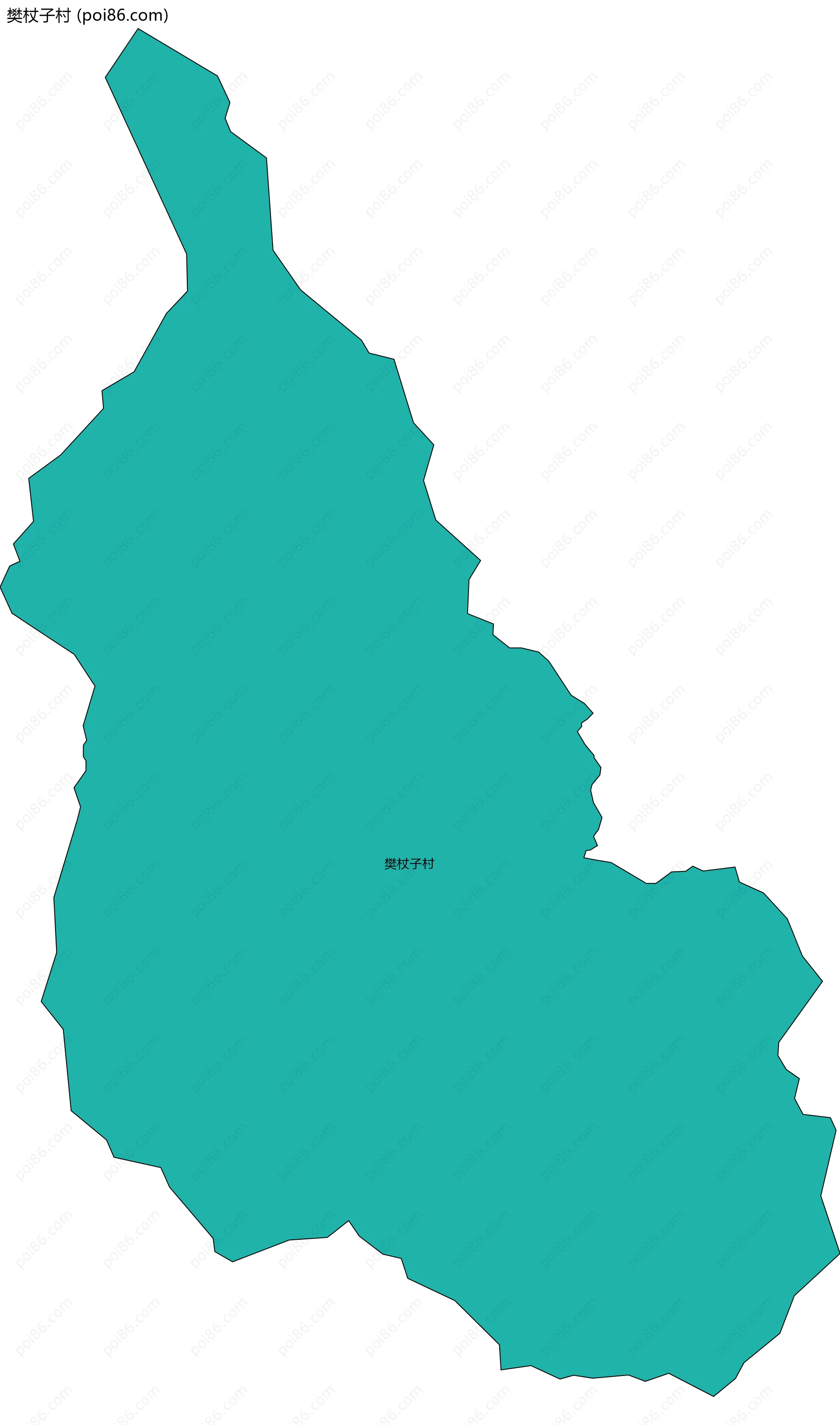 樊杖子村边界地图